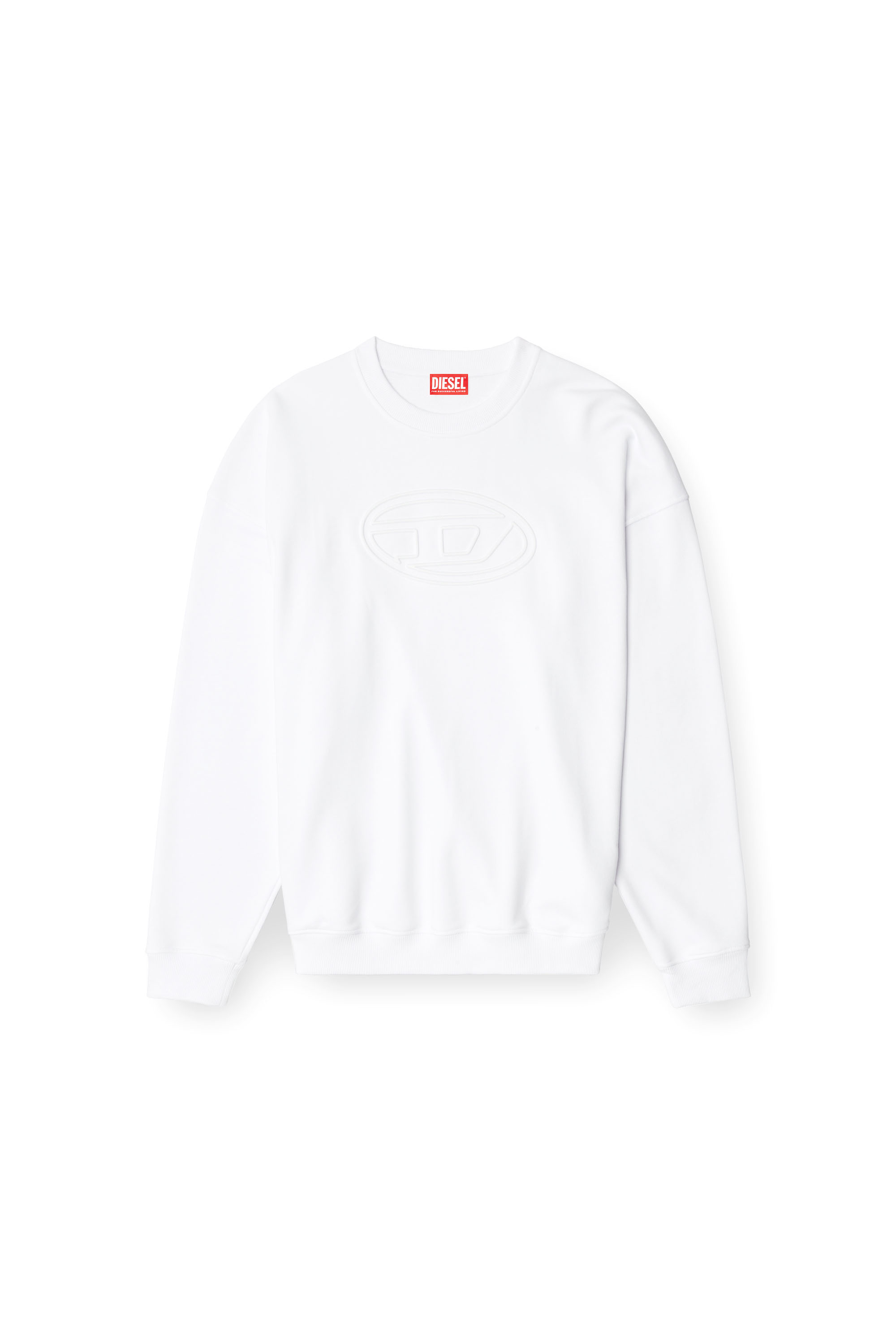 Diesel - S-MART-BIGOVAL, Sudadera con Oval D en relieve Hombre in Blanco - 4