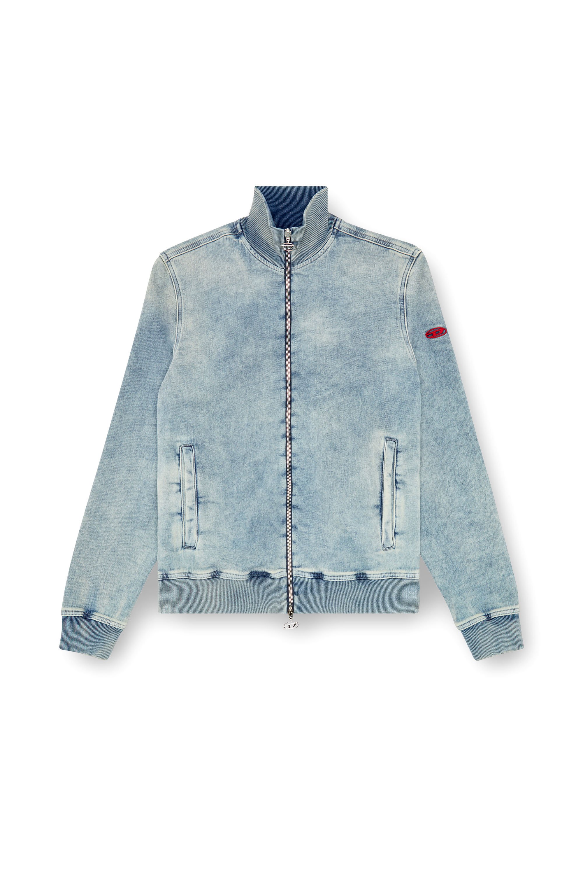 Diesel - D-BUZEE TRACK, Unisex's Zip-up sweater in Track Denim in Light Blue - 6