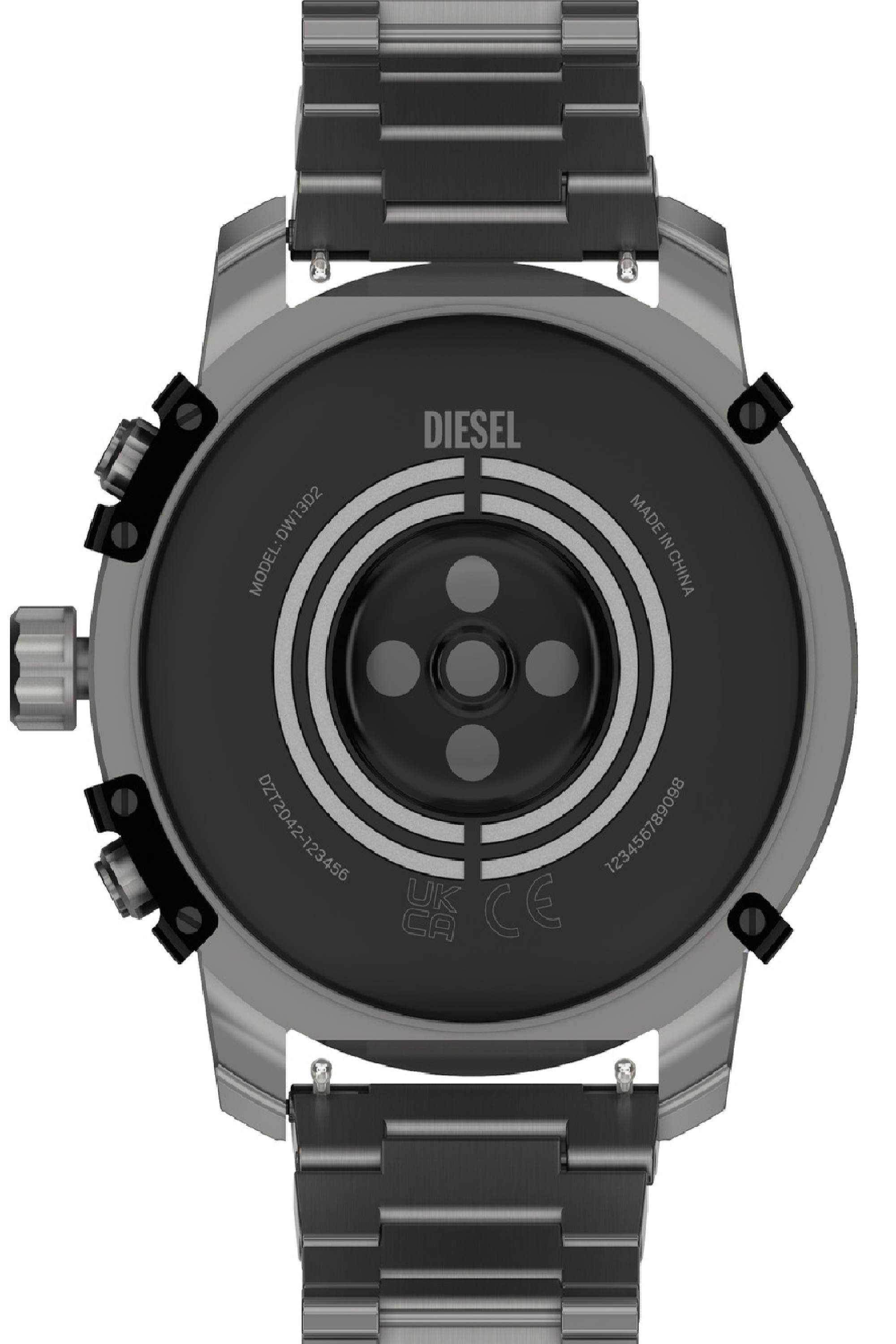 Diesel - DZT2042, Man's Griffed stainless steel smartwatch in Dark grey - 4