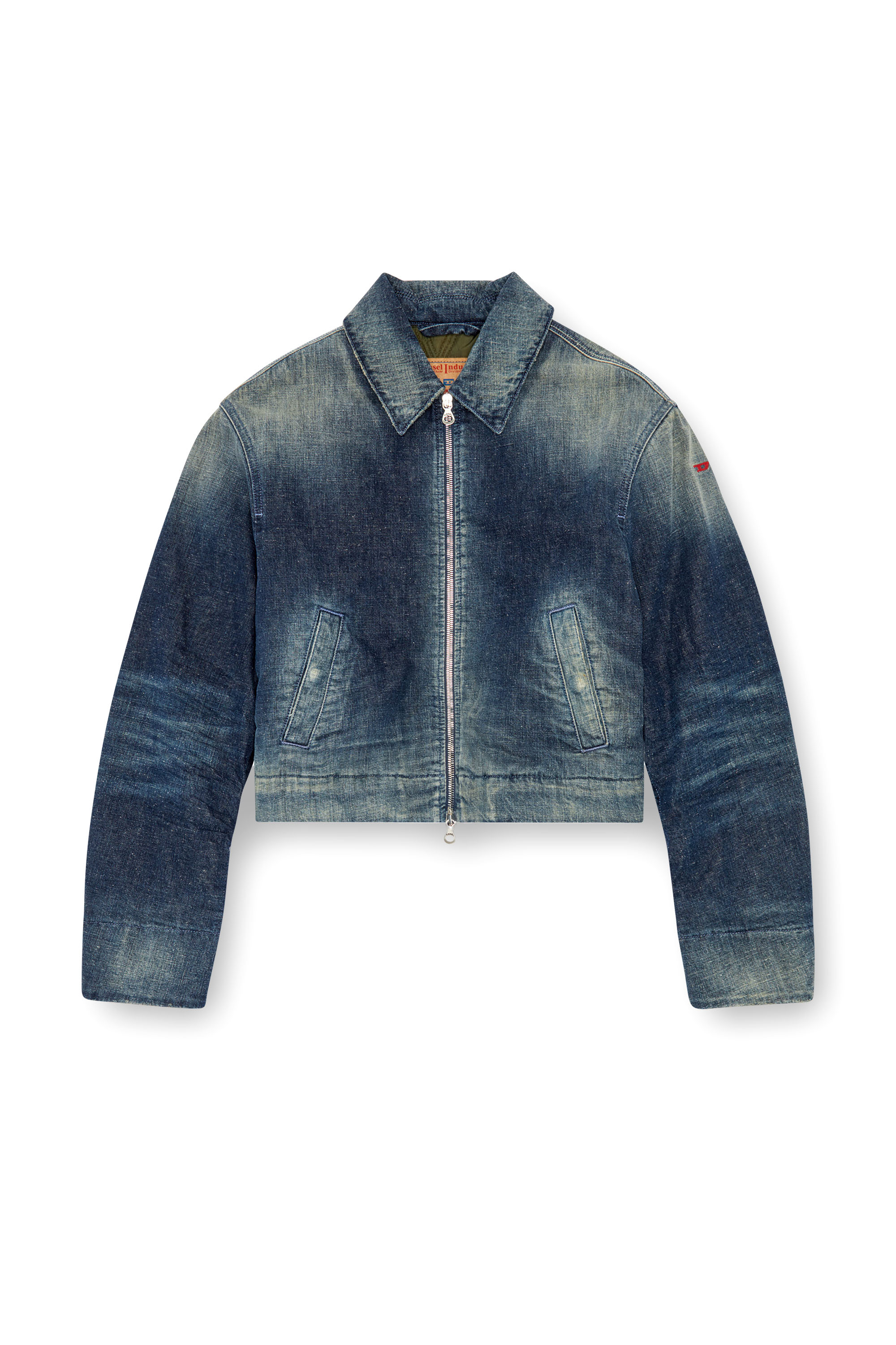 Diesel - DE-NOVA, Chaqueta acolchada en denim de estilo utility Mujer in Azul marino - 5