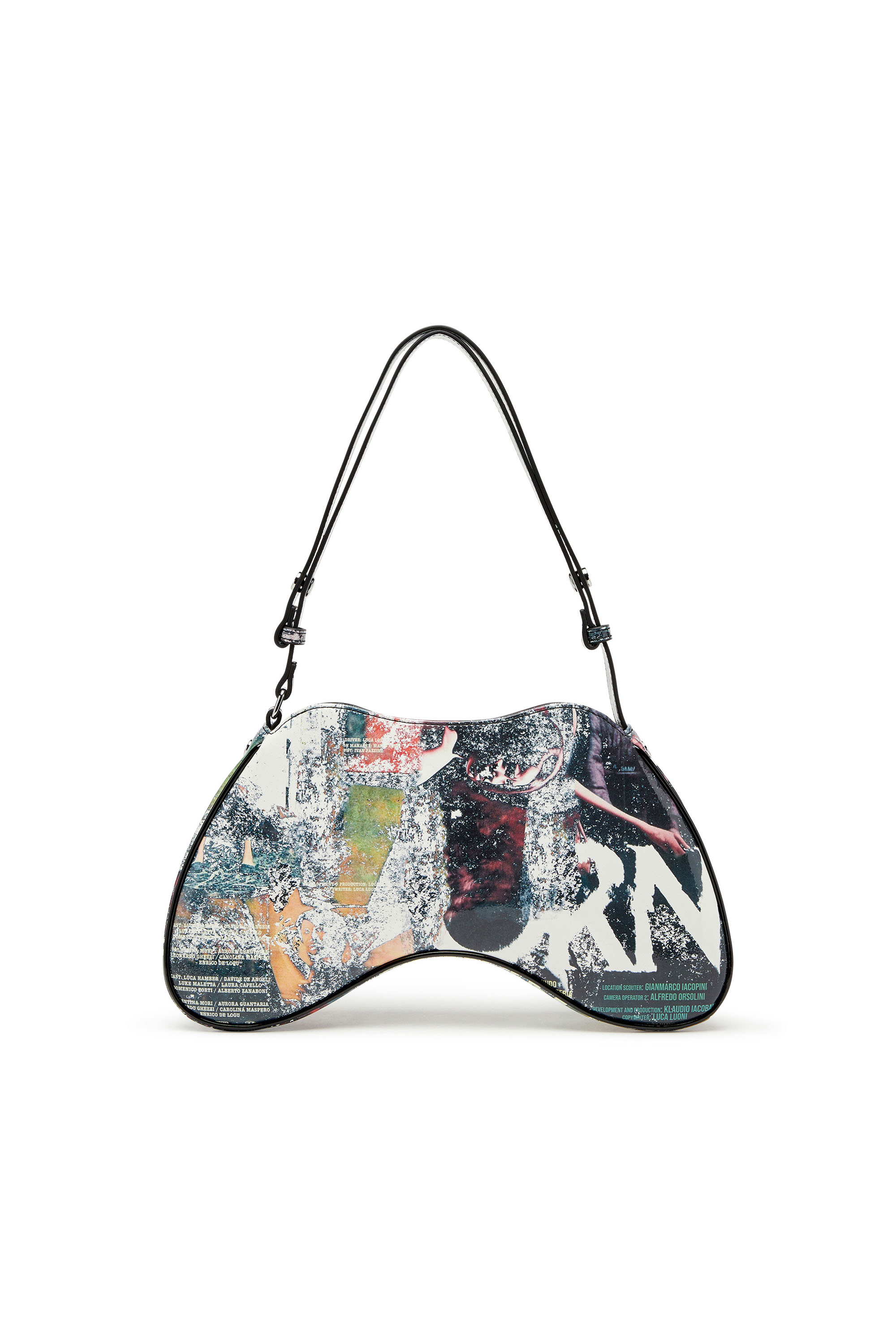 Diesel - PLAY SHOULDER, Woman's Play-Shoulder bag in poster-print PU in Multicolor - 2