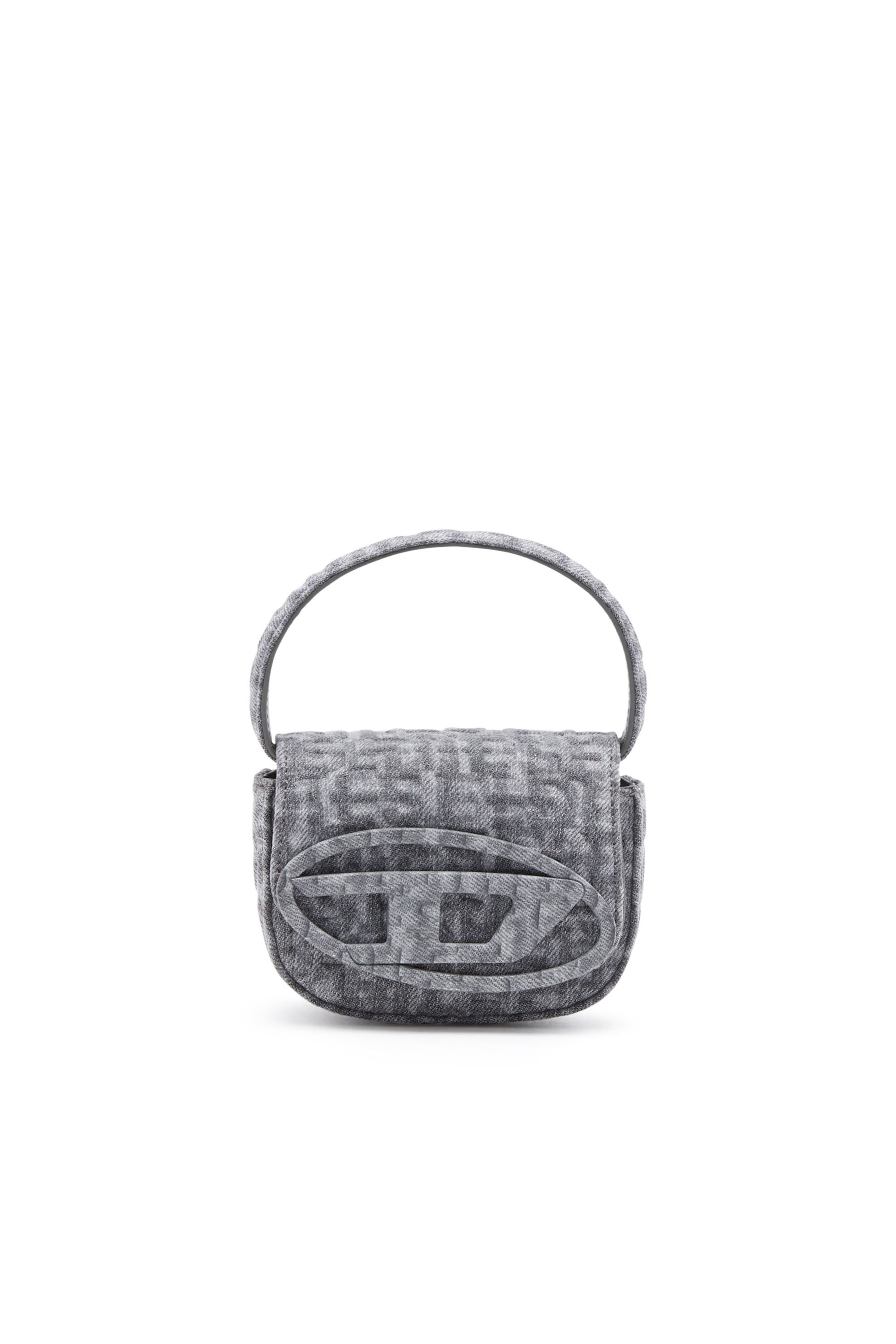 Diesel - 1DR XS, 1DR XS - Minibolso icónico de denim monograma Mujer in Gris - 1