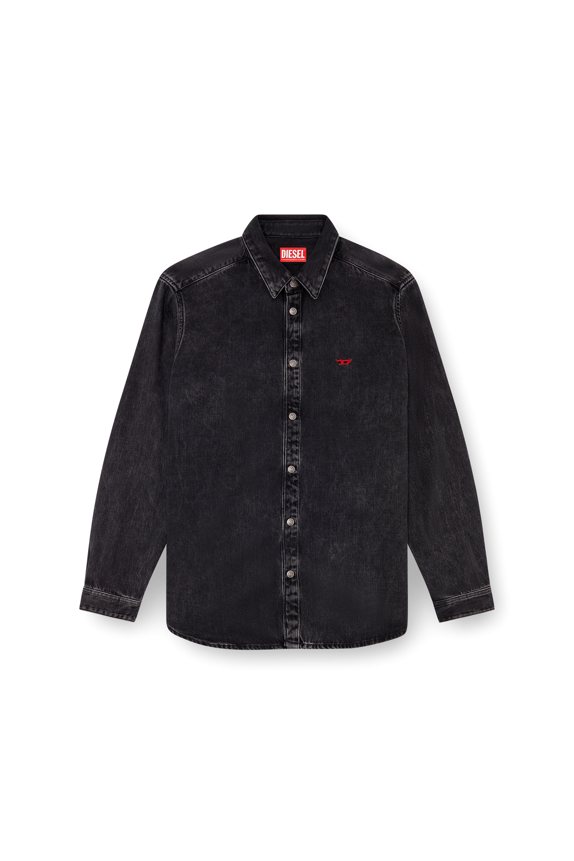 Diesel - D-SIMPLY, Camisa en denim de TENCEL Hombre in Negro - 5