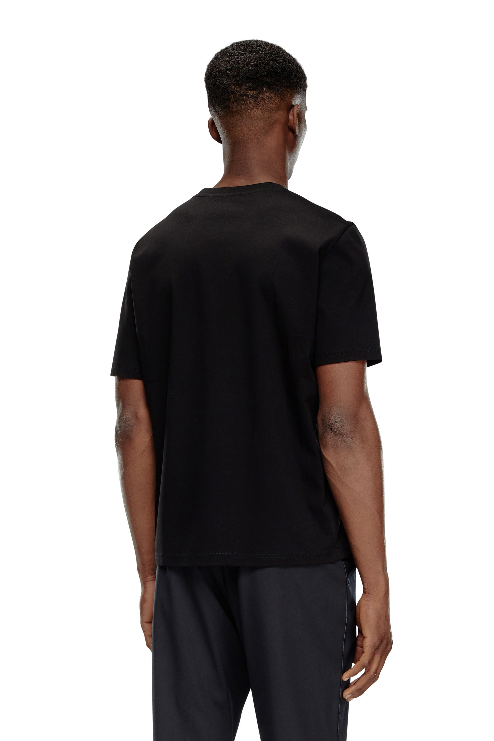 Diesel - T-MADJUST-K1, Man's Interlock T-shirt with tonal Diesel print in Black - 3