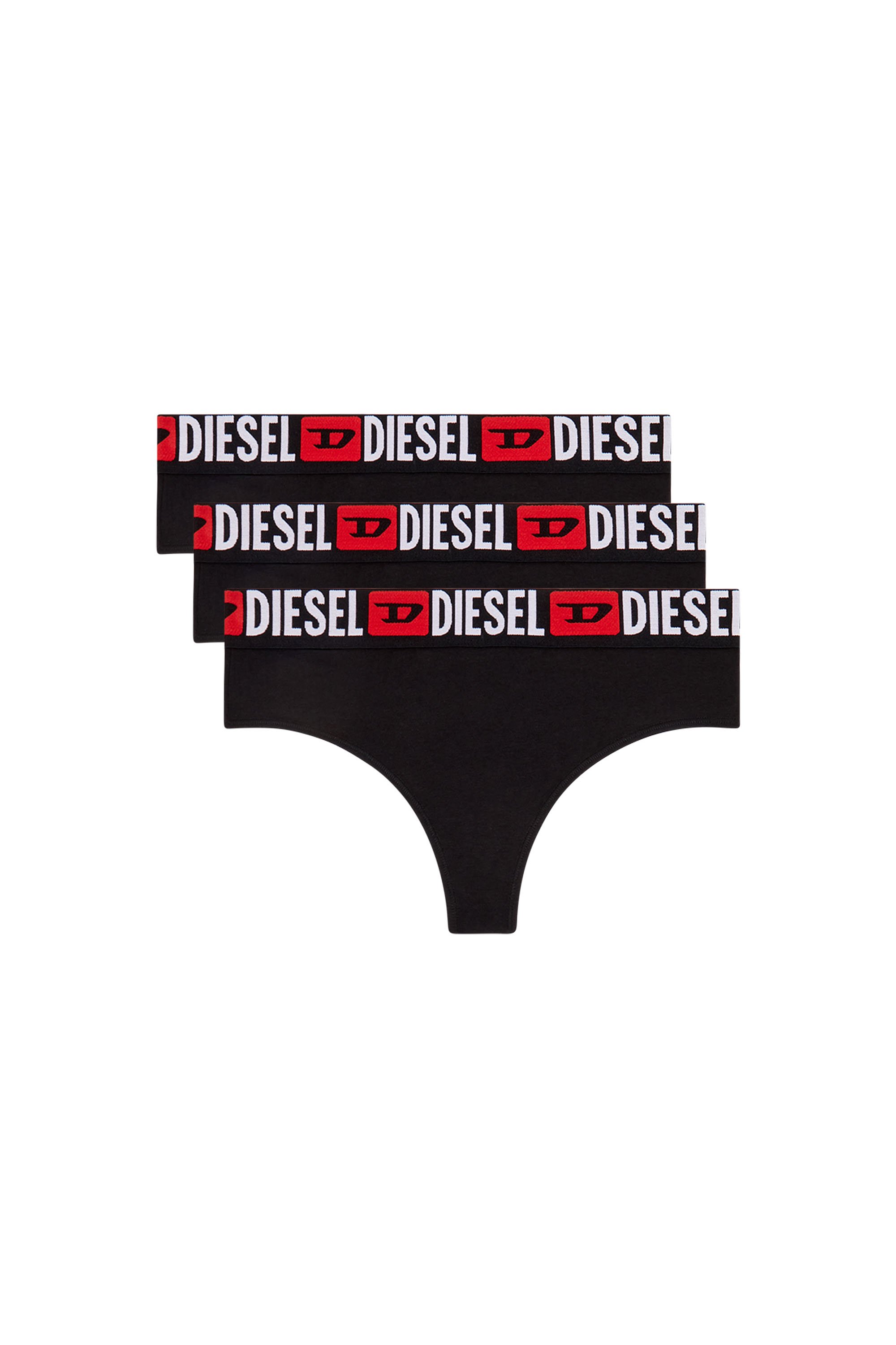 Diesel - UFST-STARS-THREEPACK, Paquete de 3 tangas con cintura con logotipo Mujer in Negro - 1