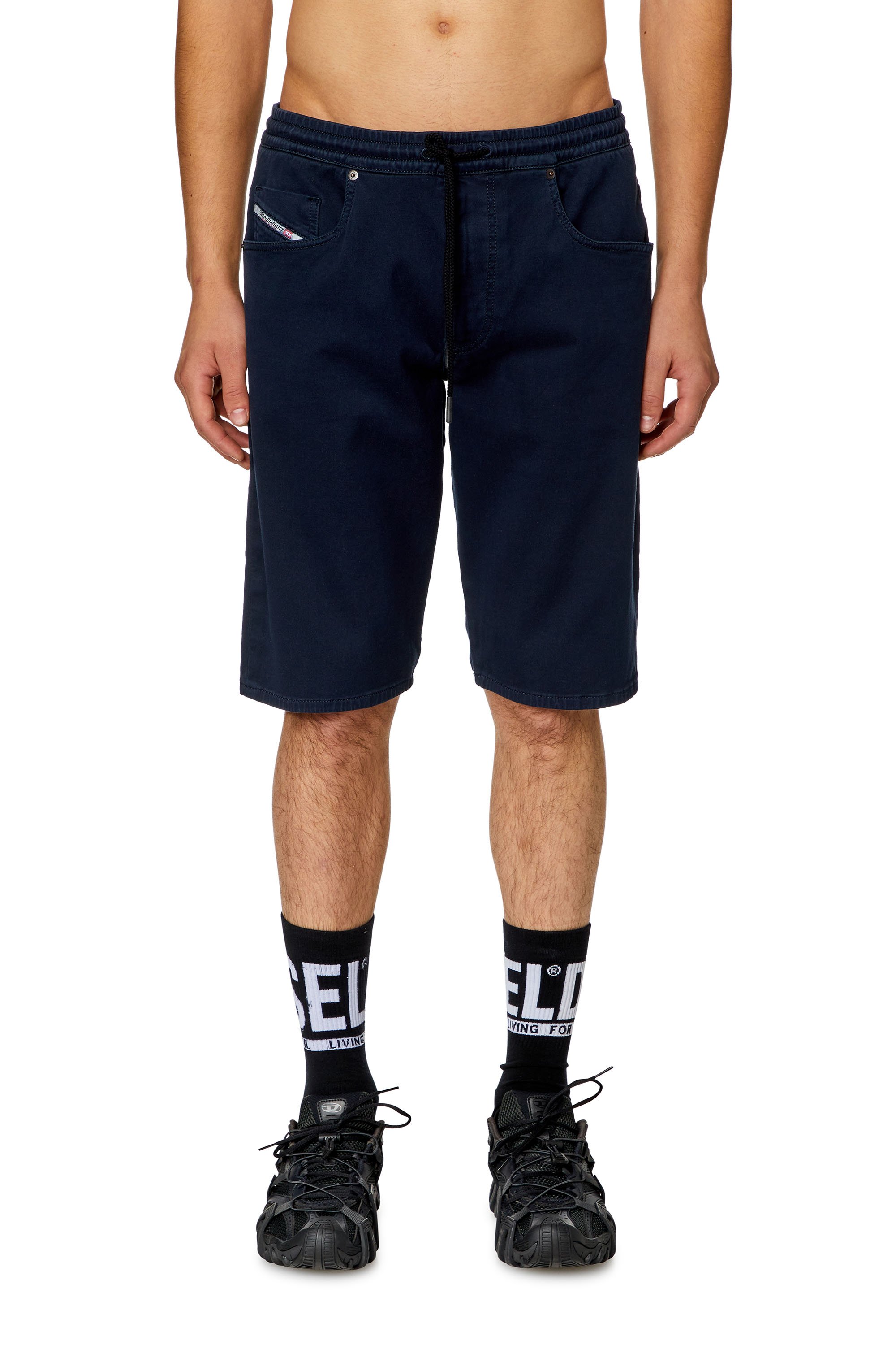 Diesel - 2033 D-KROOLEY-SHORT JOGG, Man's Chino shorts in JoggJeans in Dark Blue - 1