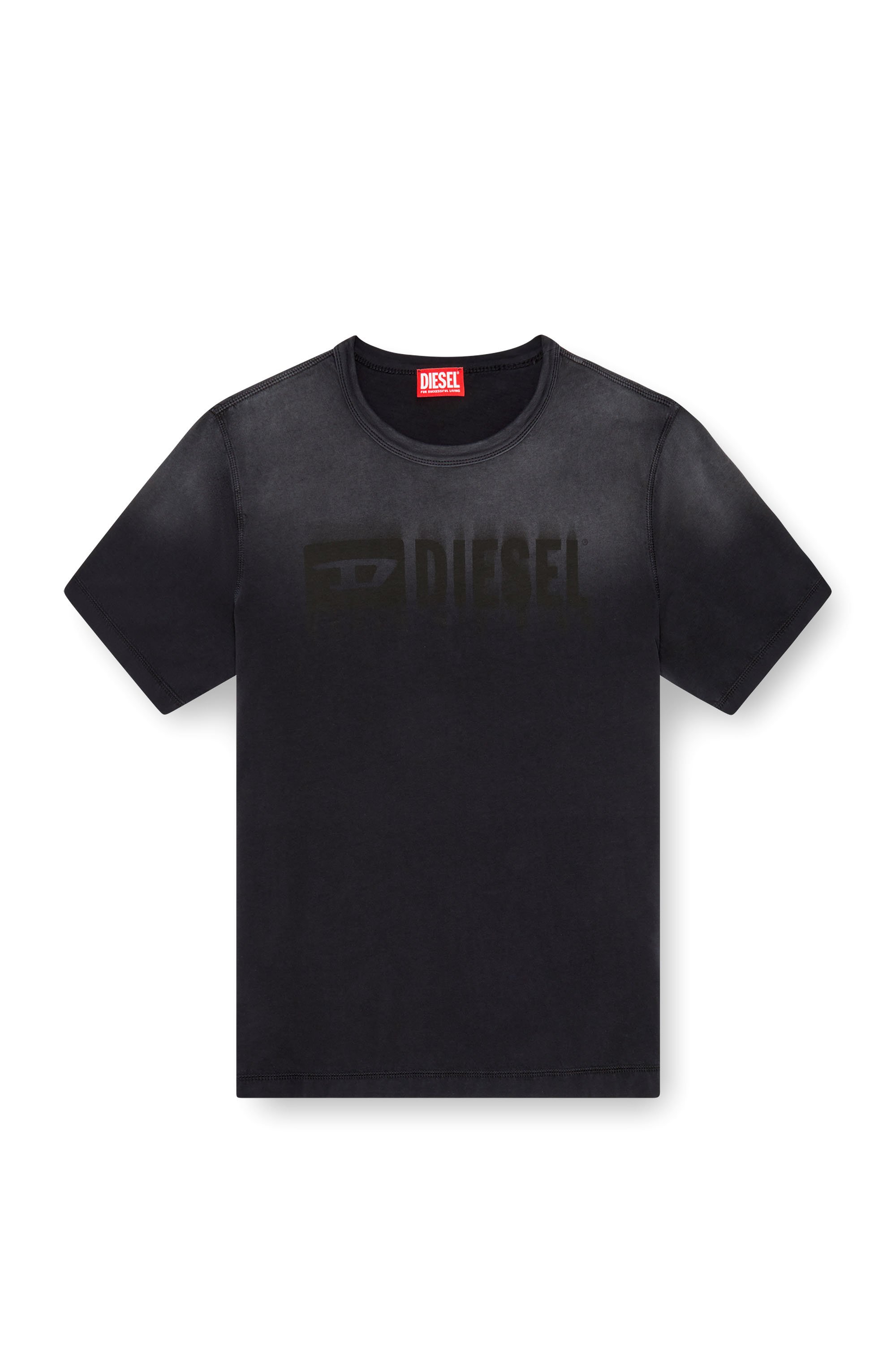 Diesel - T-ADJUST-K4, Camiseta con tratamiento desteñido por el sol Hombre in Negro - 4