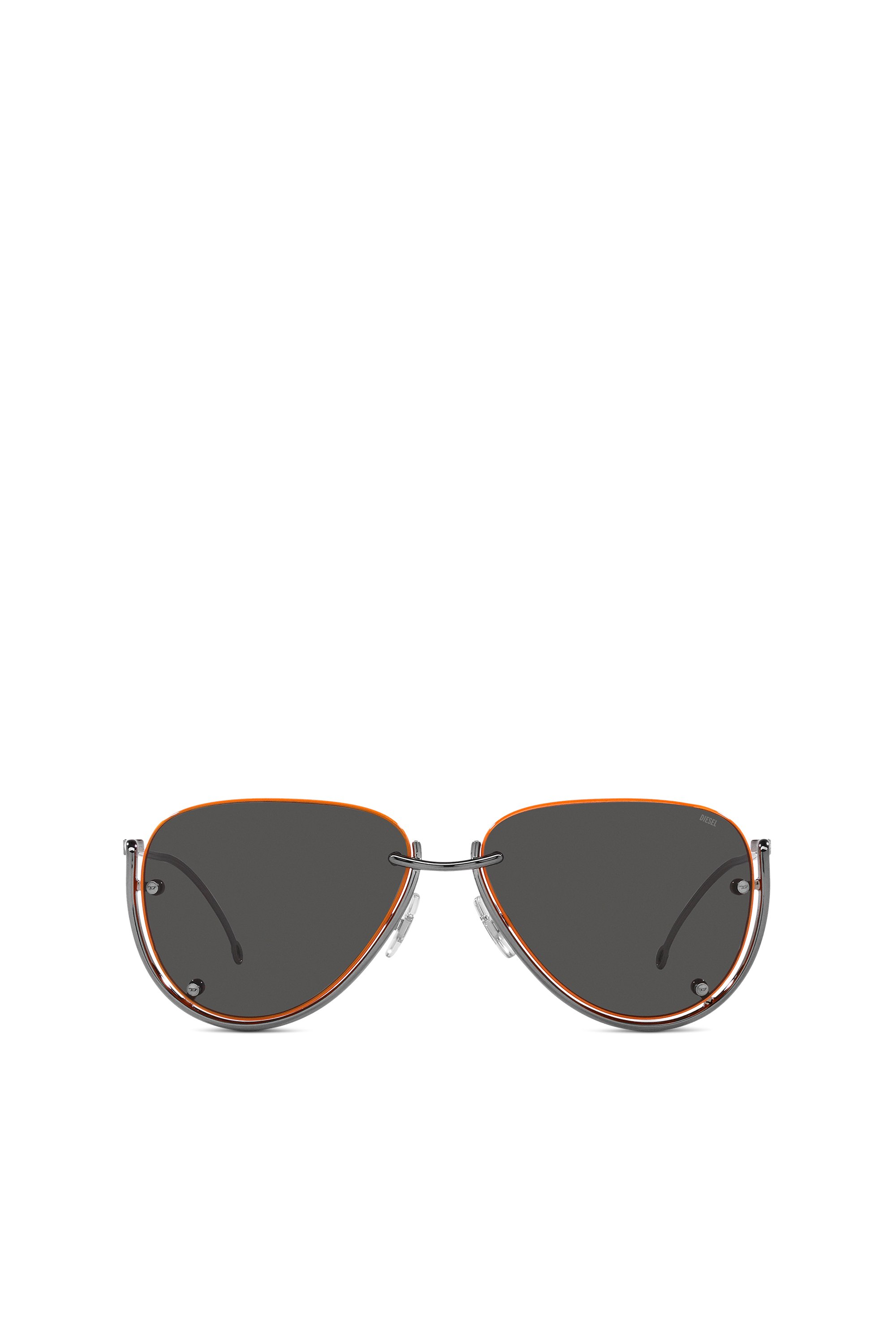 Diesel - 0DL1003, Unisex's Pilot model sunglasses in Black/Orange - 1