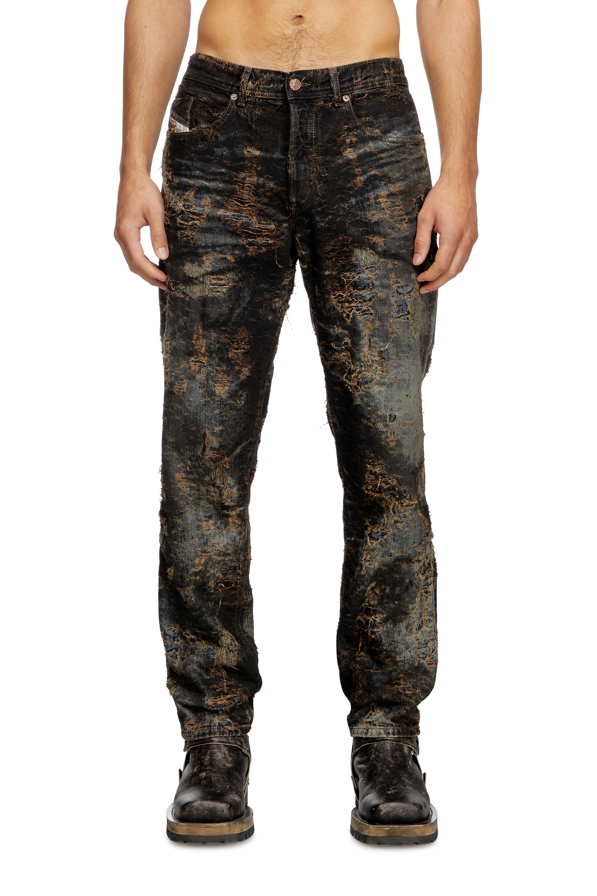 Diesel - Regular Jeans 2023 D-Finitive 0ABCW Hombre, Negro/Gris oscuro - 2