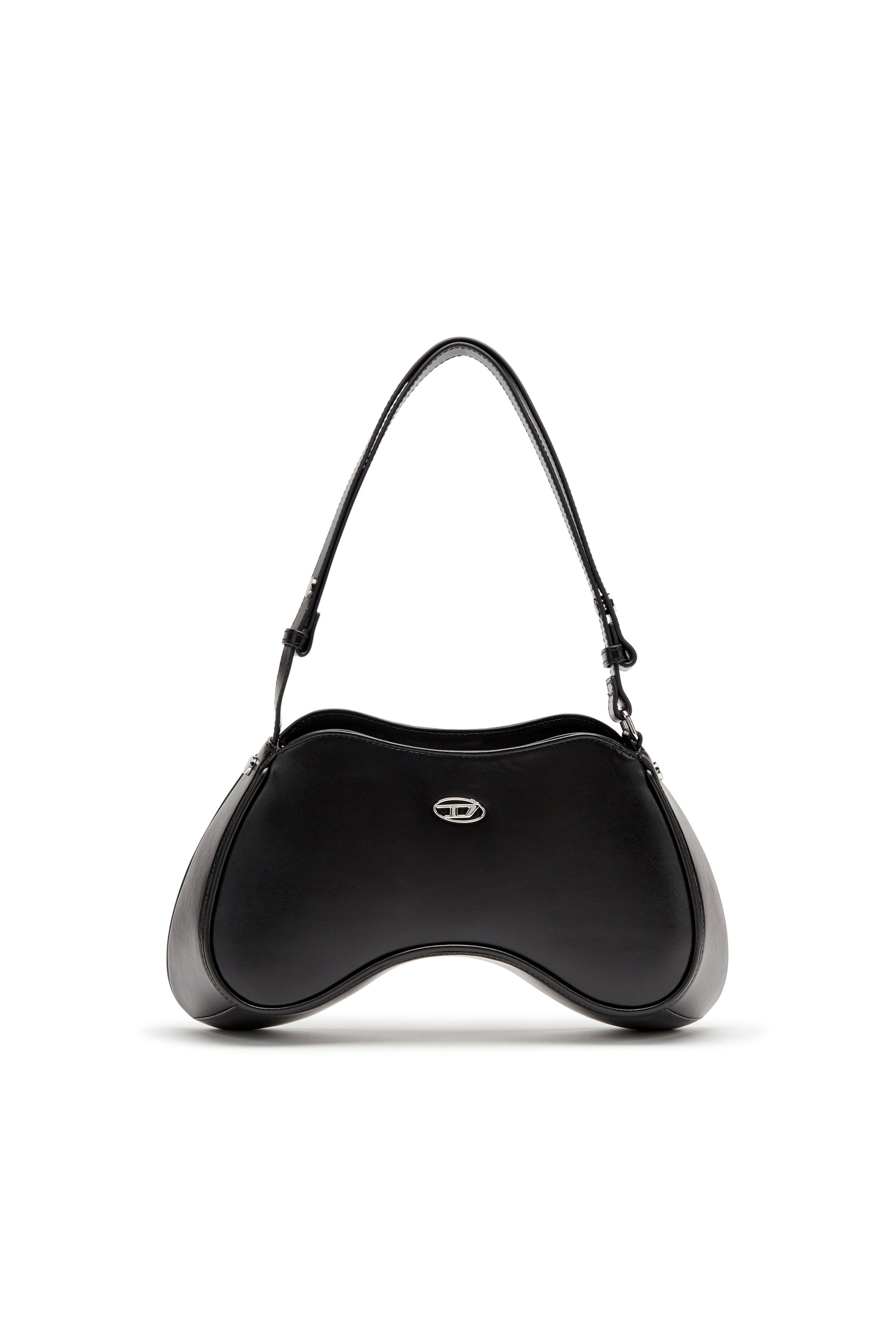 Diesel - PLAY SHOULDER, Bolso de hombro de cuero semibrillante Mujer in Negro - 1