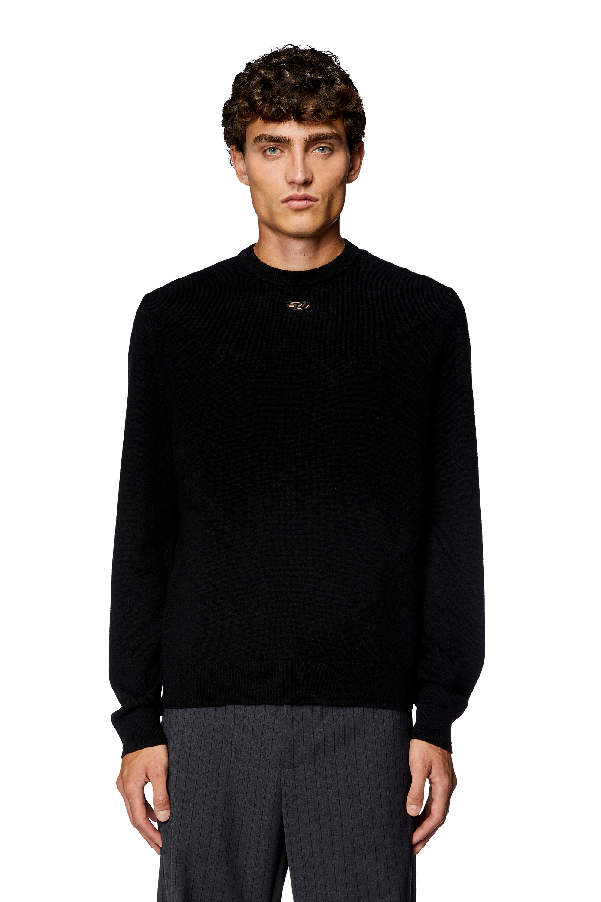 Diesel - K-VIERI, Man's Wool and cashmere jumper in Black - 5