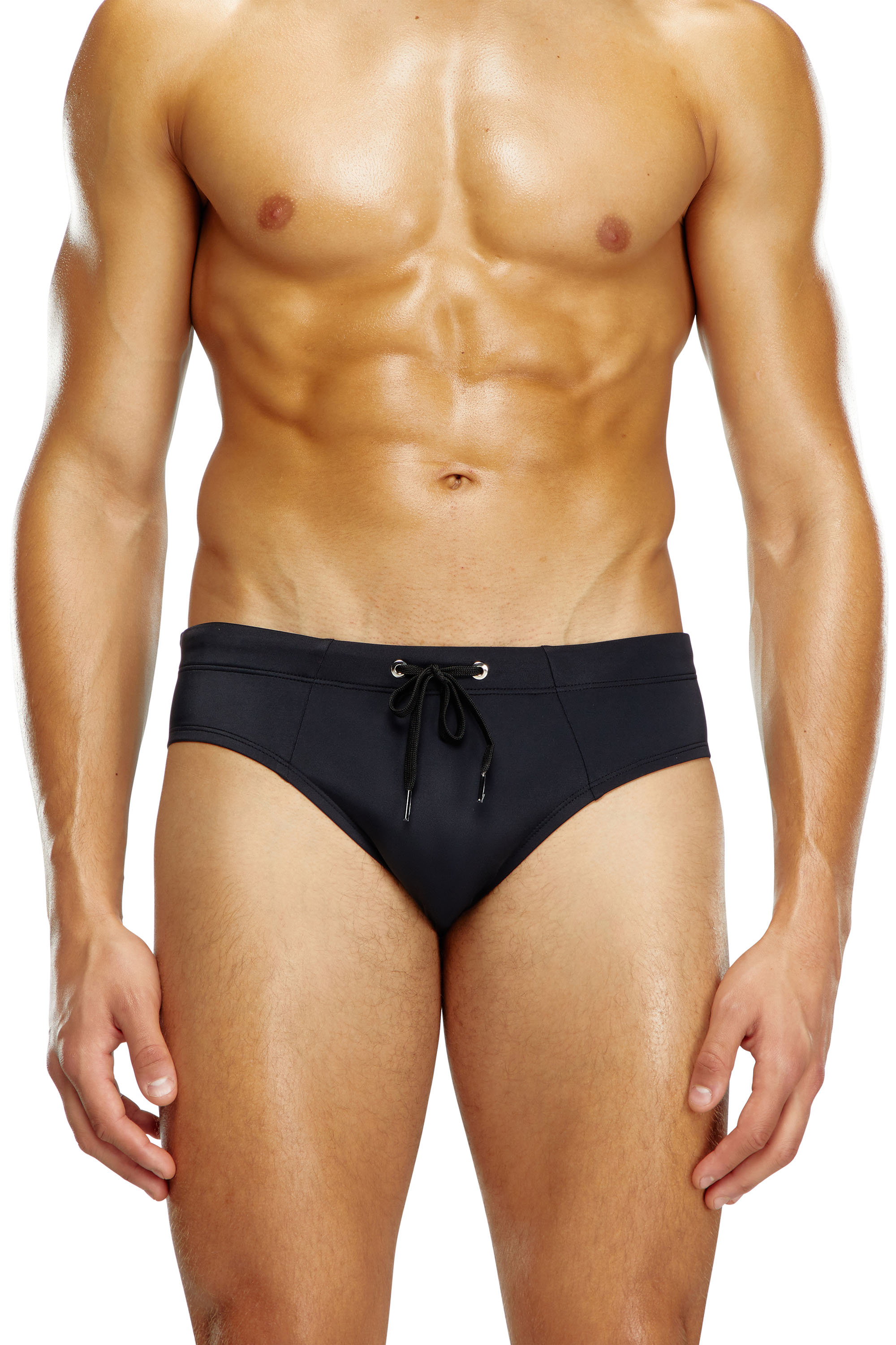 Diesel - BMBR-ALFIE, Man's Swim briefs with tonal logo print in Black - 2