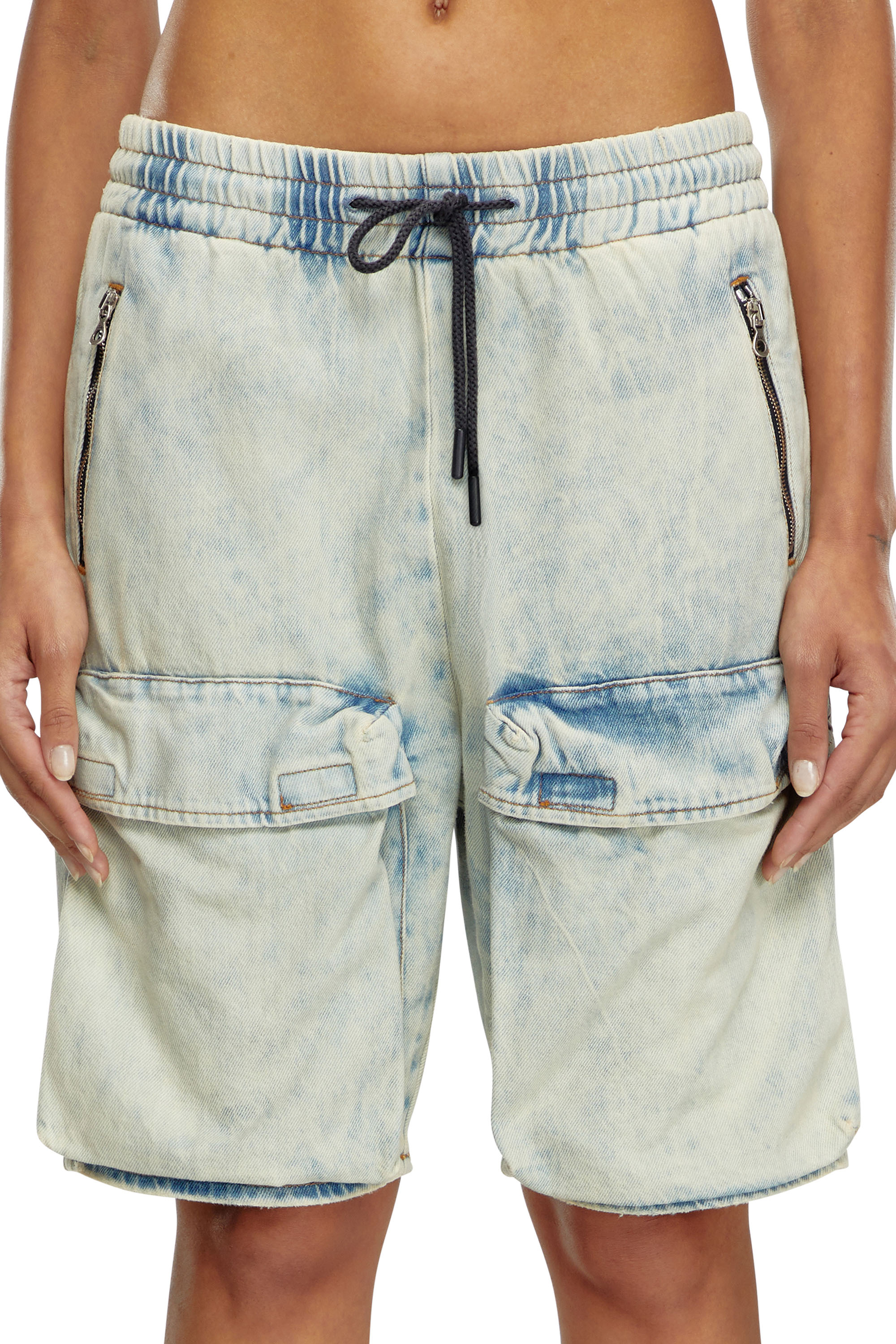 Diesel - D-RIDE-S, Pantalones cortos cargo en denim Mujer in Azul marino - 4