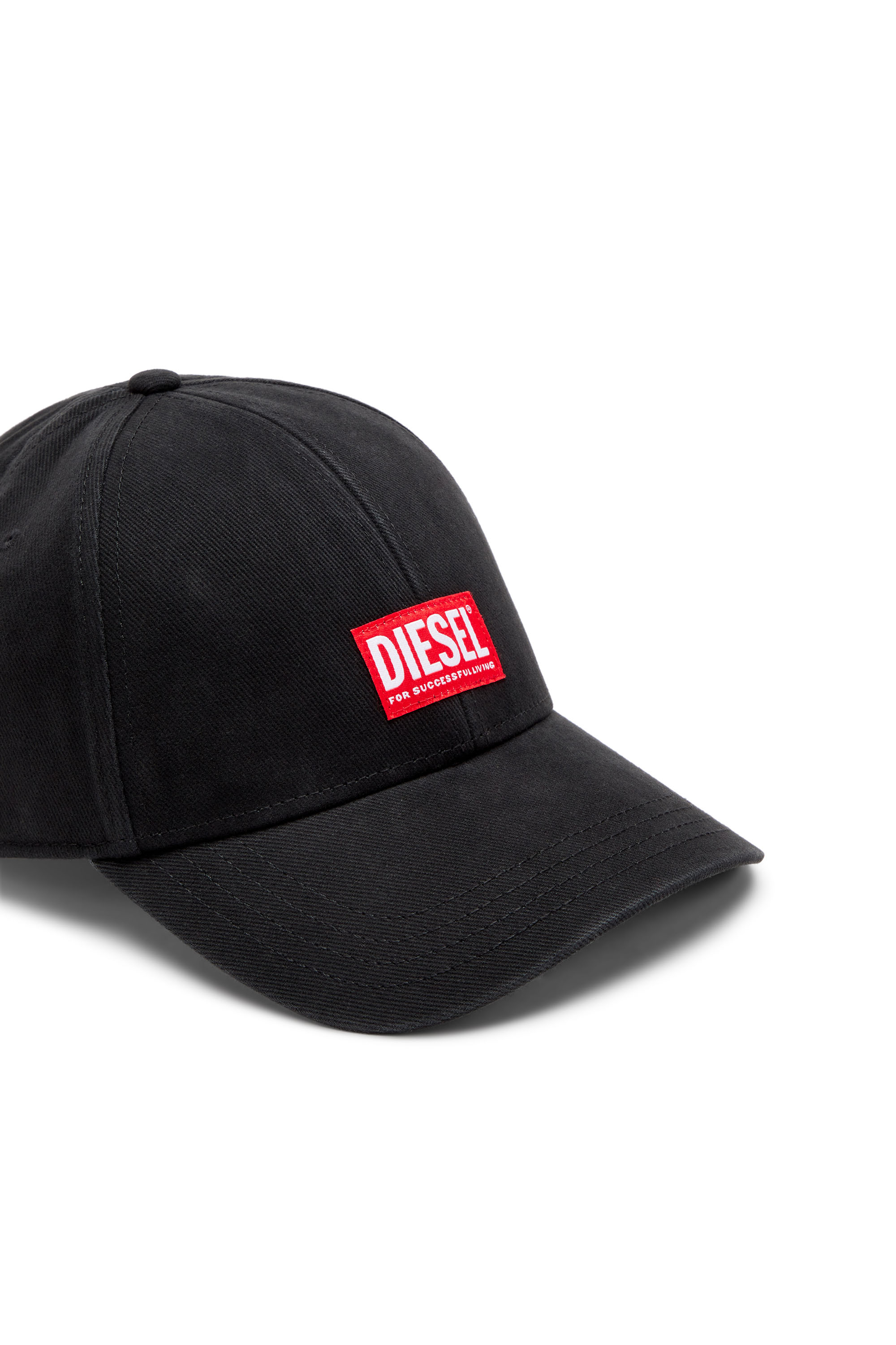 Diesel - CORRY-JACQ-WASH, Man's Baseball cap with logo patch in Black - 3