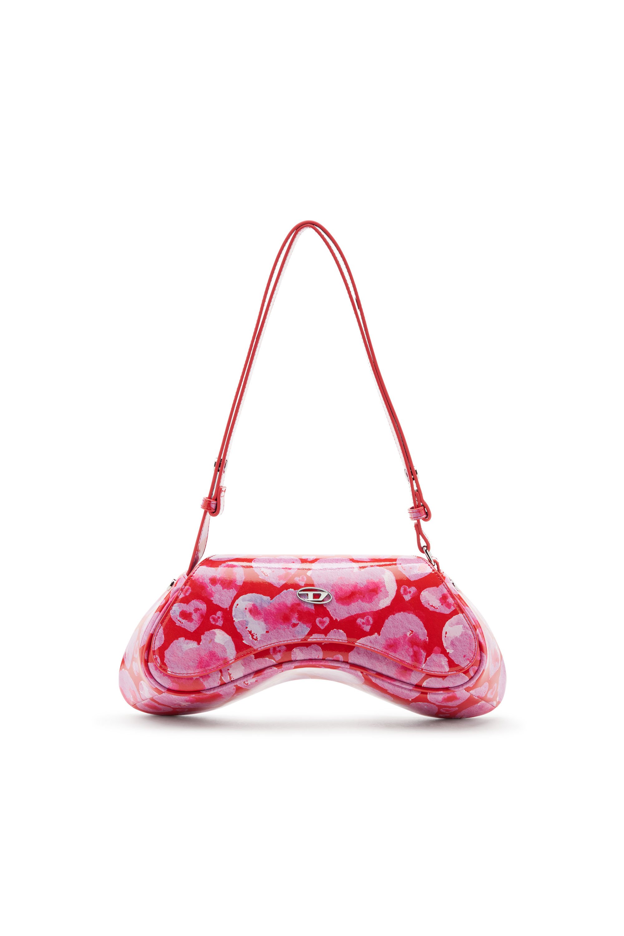 Diesel - ST VALENTINE-PLAY CROSSBODY, St Valentine-Play-Bandolera con estampado de corazón all-over Mujer in Rosa - 1