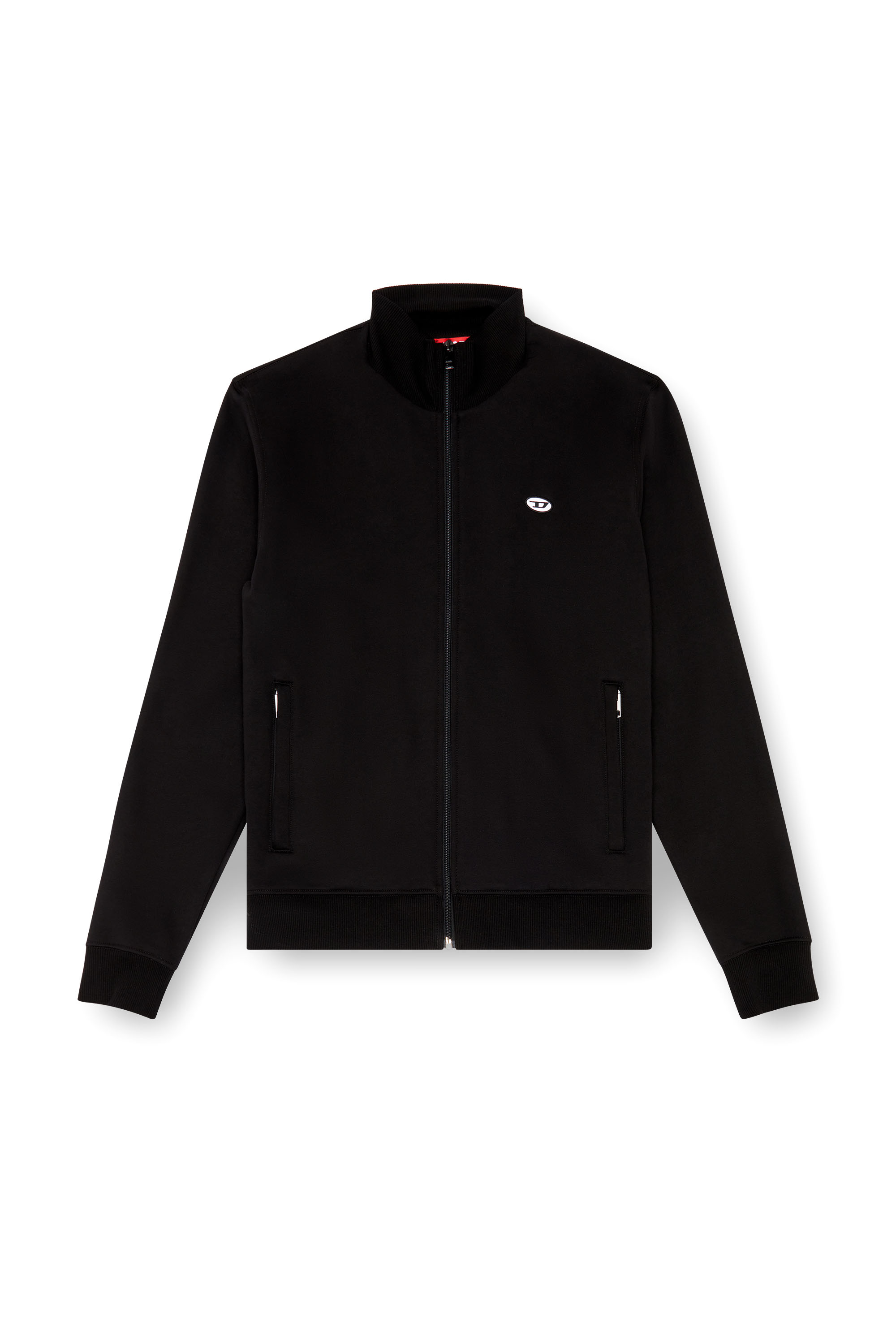 Diesel - S-LOCK-DOVAL-PJ, Man's Track jacket with Oval D patch in Black - 4