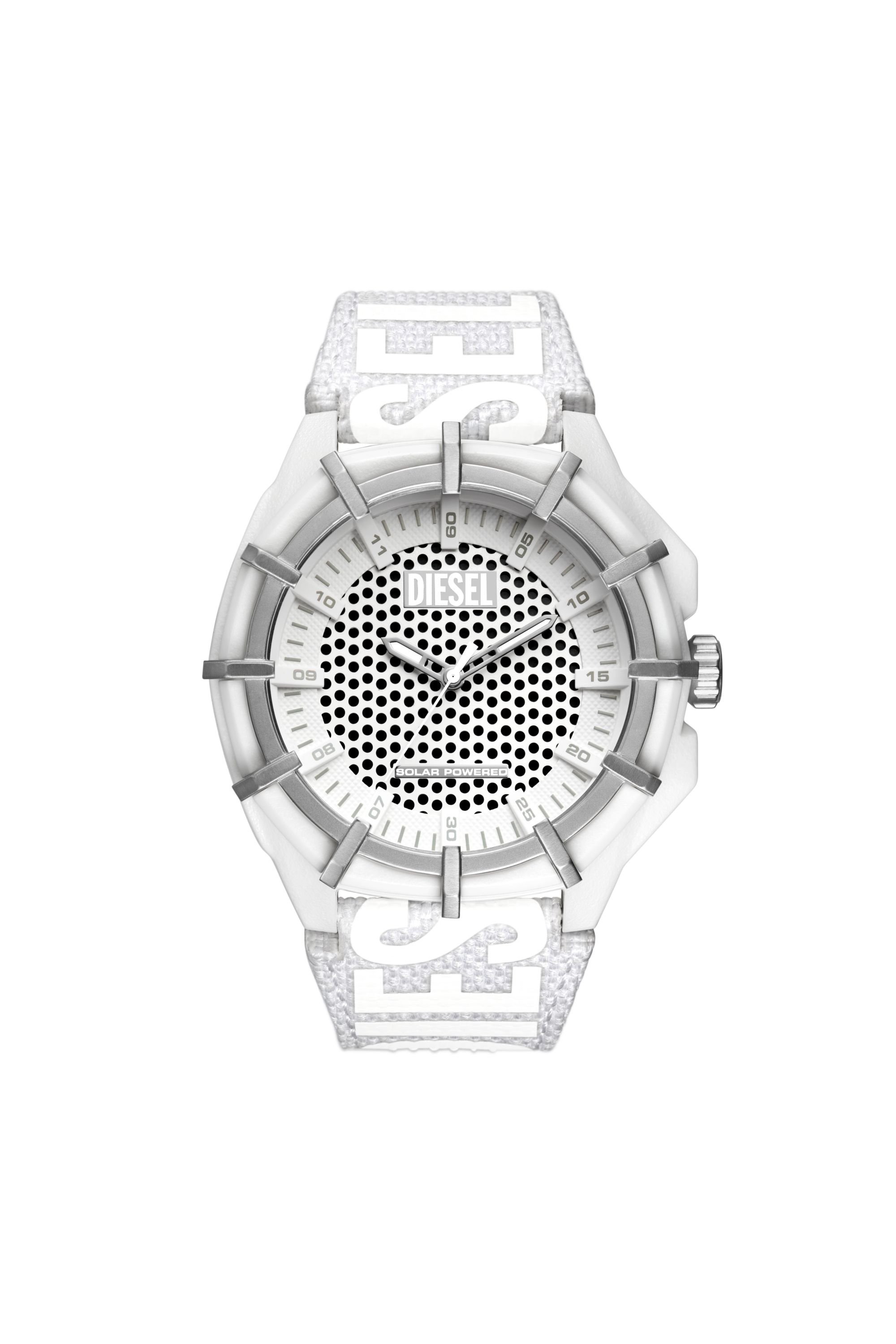 Diesel - DZ4664, Reloj Framed de tela blanca con movimiento por energía solar Hombre in Blanco - 1