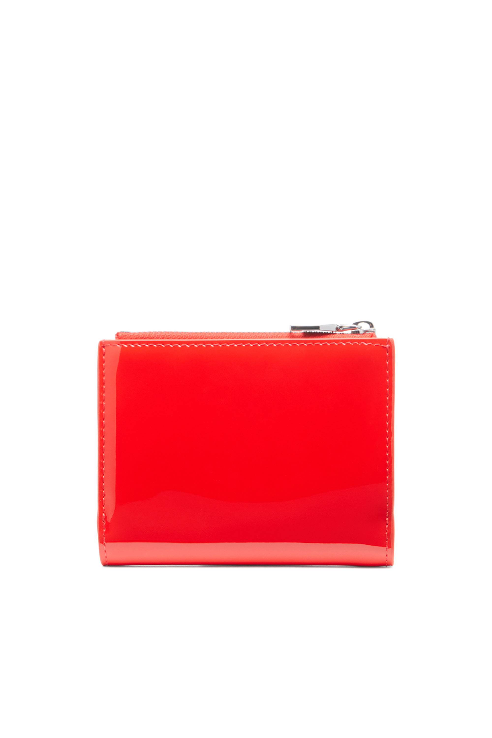 Diesel - PLAY BI-FOLD ZIP II, Cartera pequeña de cuero brillante Mujer in Rojo - 2