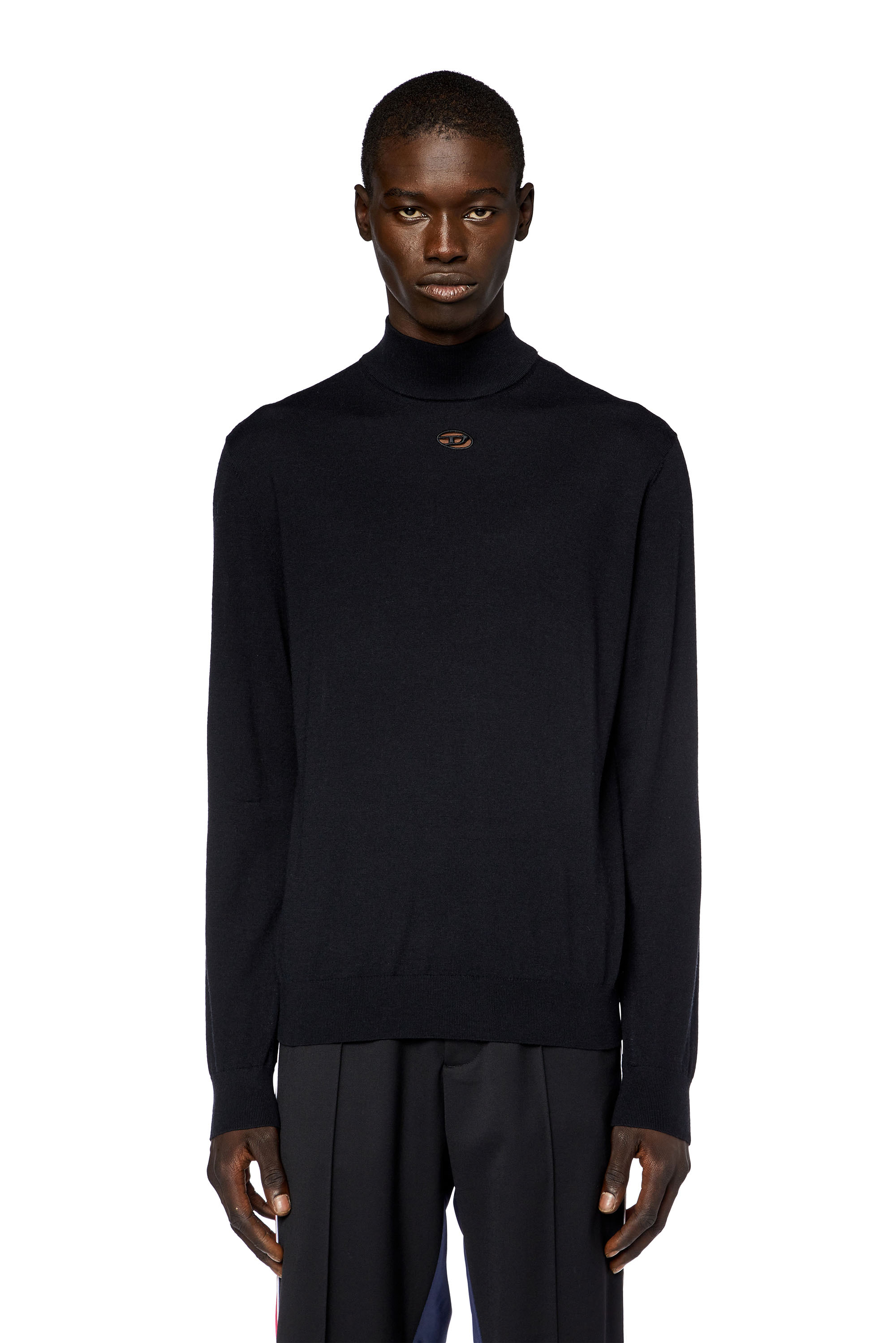 Diesel - K-GIL, Man's Wool turtleneck jumper in Black - 4