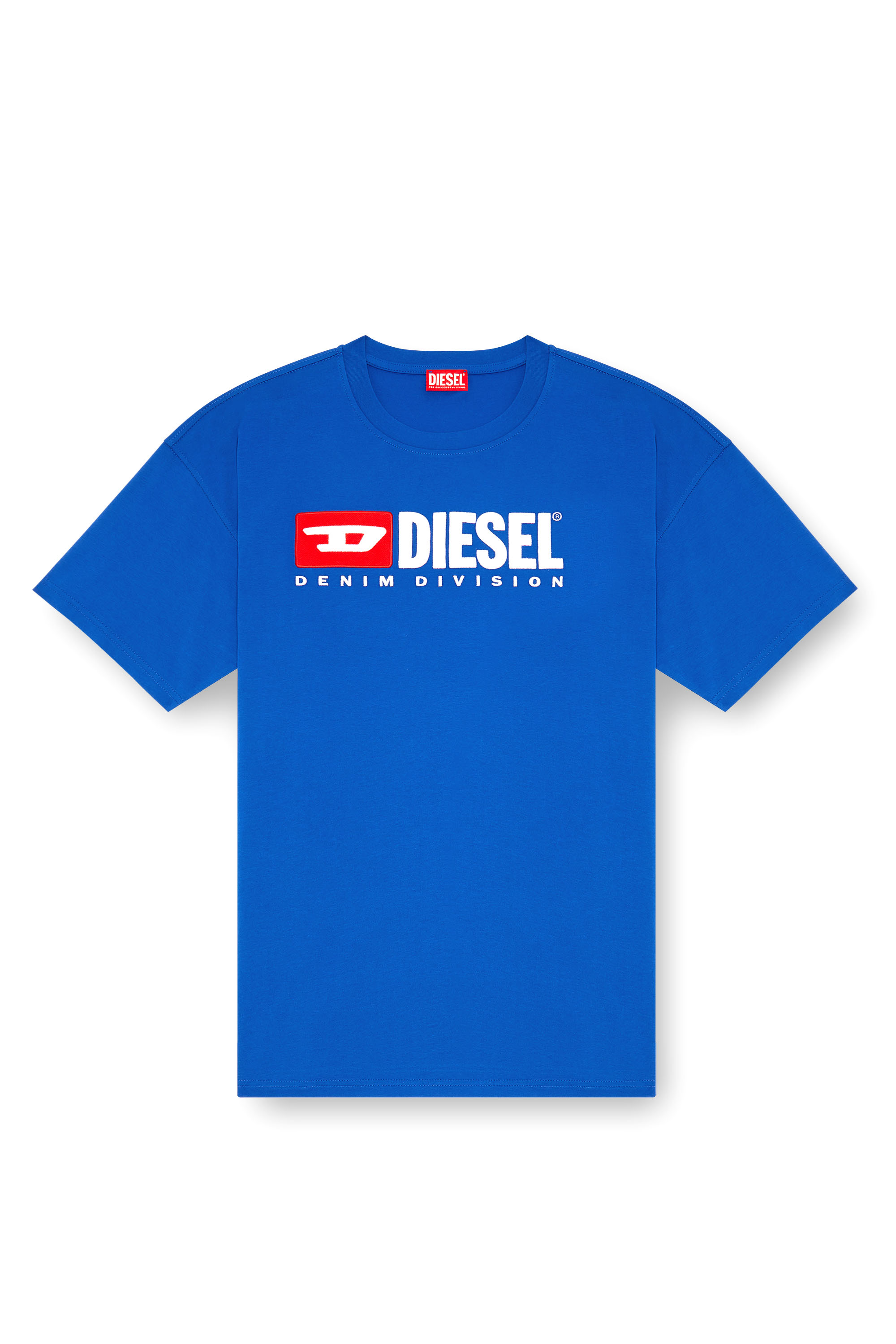 Diesel - T-BOXT-DIV, Man's T-shirt with Diesel patch logo in Blue - 4