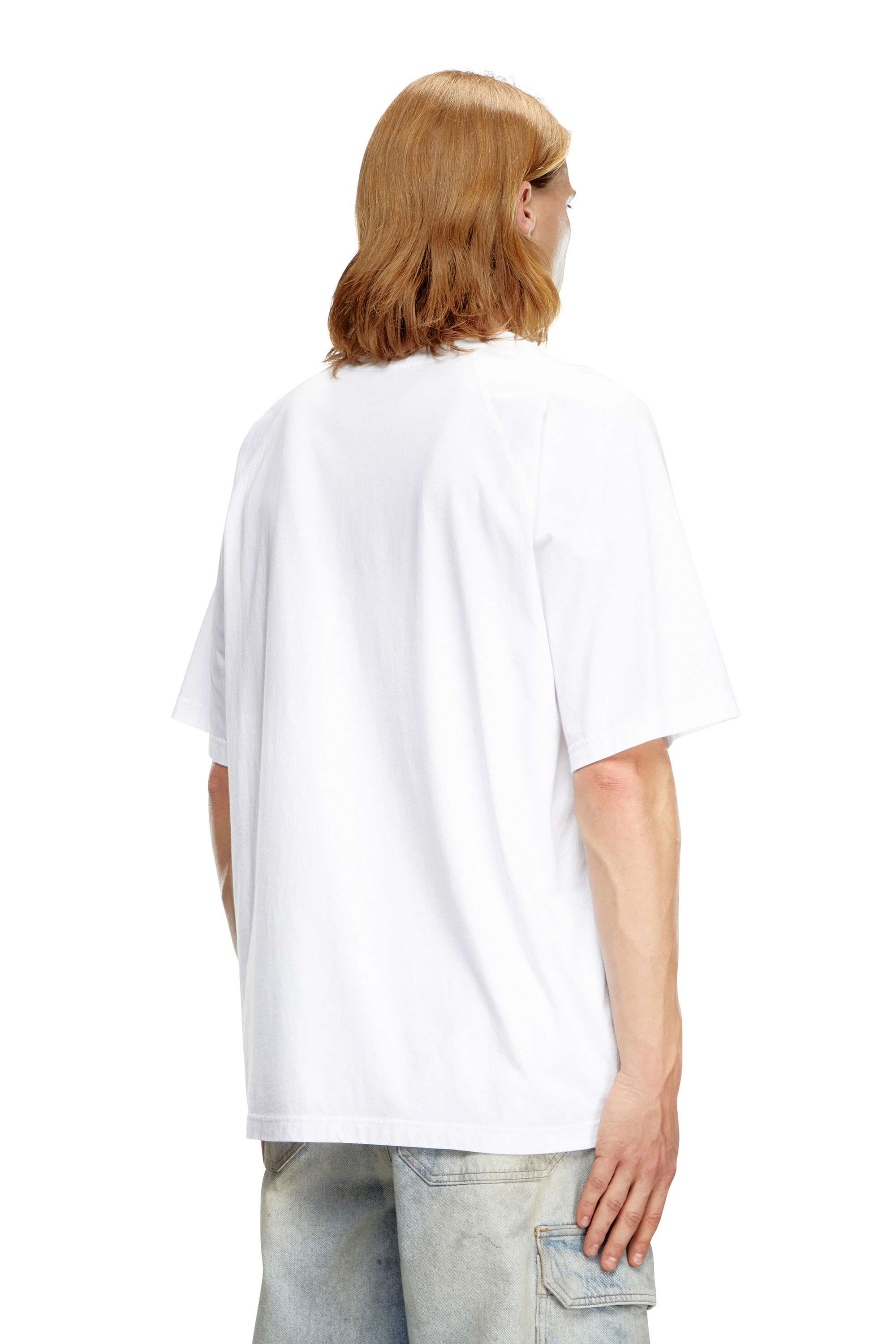 Diesel - T-ROXT-Q1, Man's T-shirt with inside-out print in White - 3