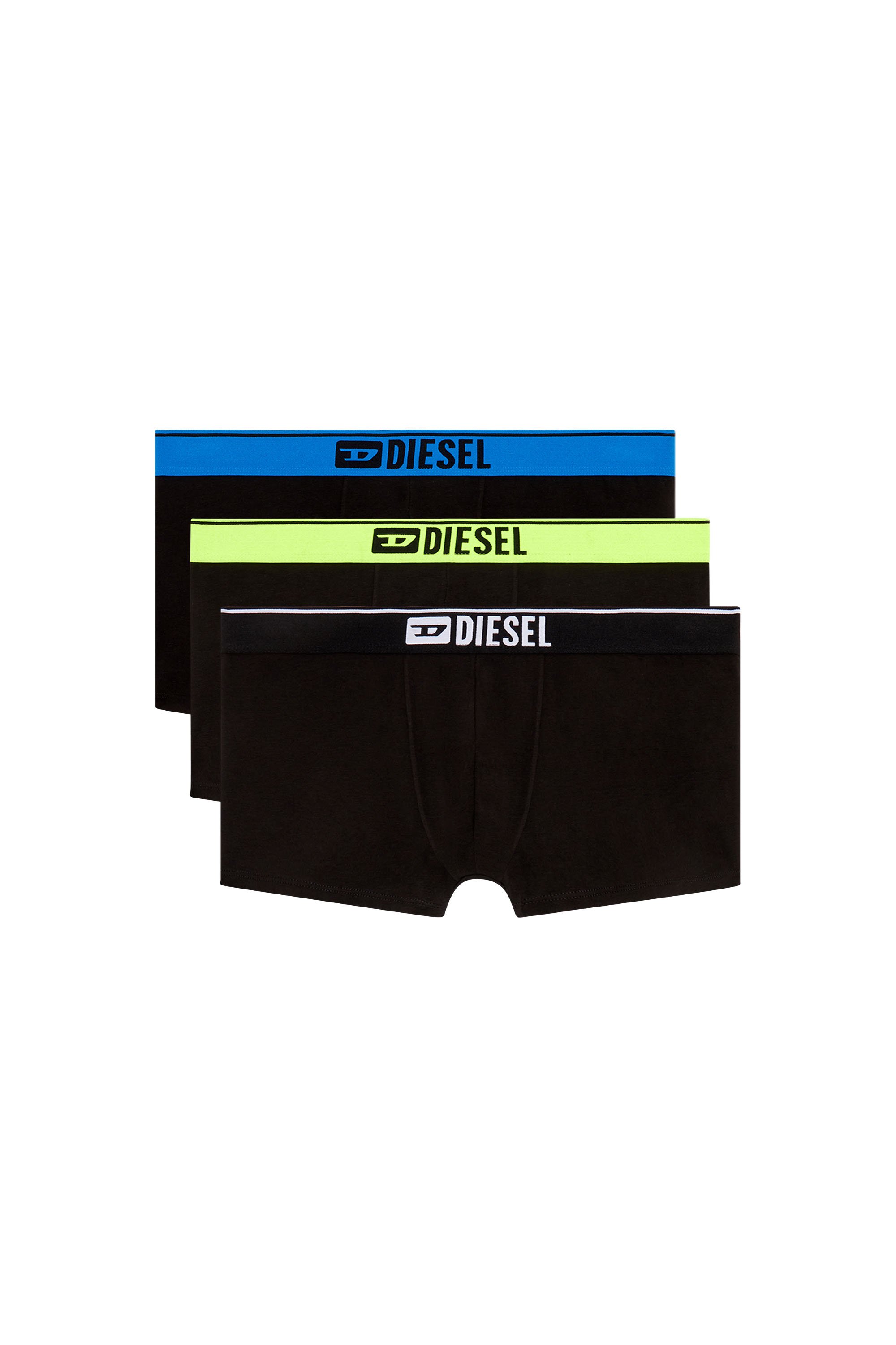 Diesel - UMBX-DAMIENTHREEPACK, Man's Three-pack boxer briefs with pop-colour waist in Black/Yellow - 1