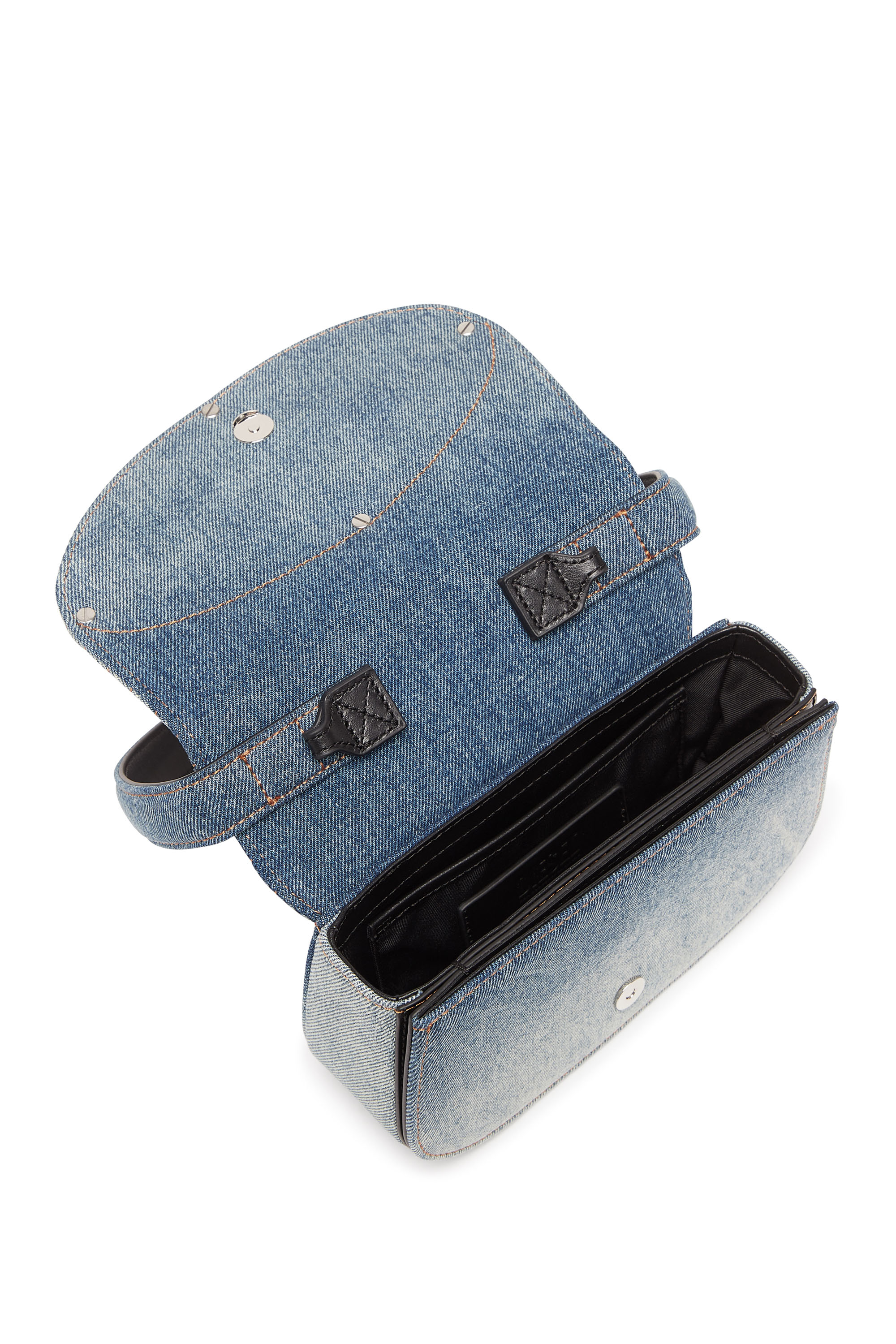 Diesel - 1DR, Woman's 1DR - Iconic shoulder bag in solarised denim in Blue/White - 4