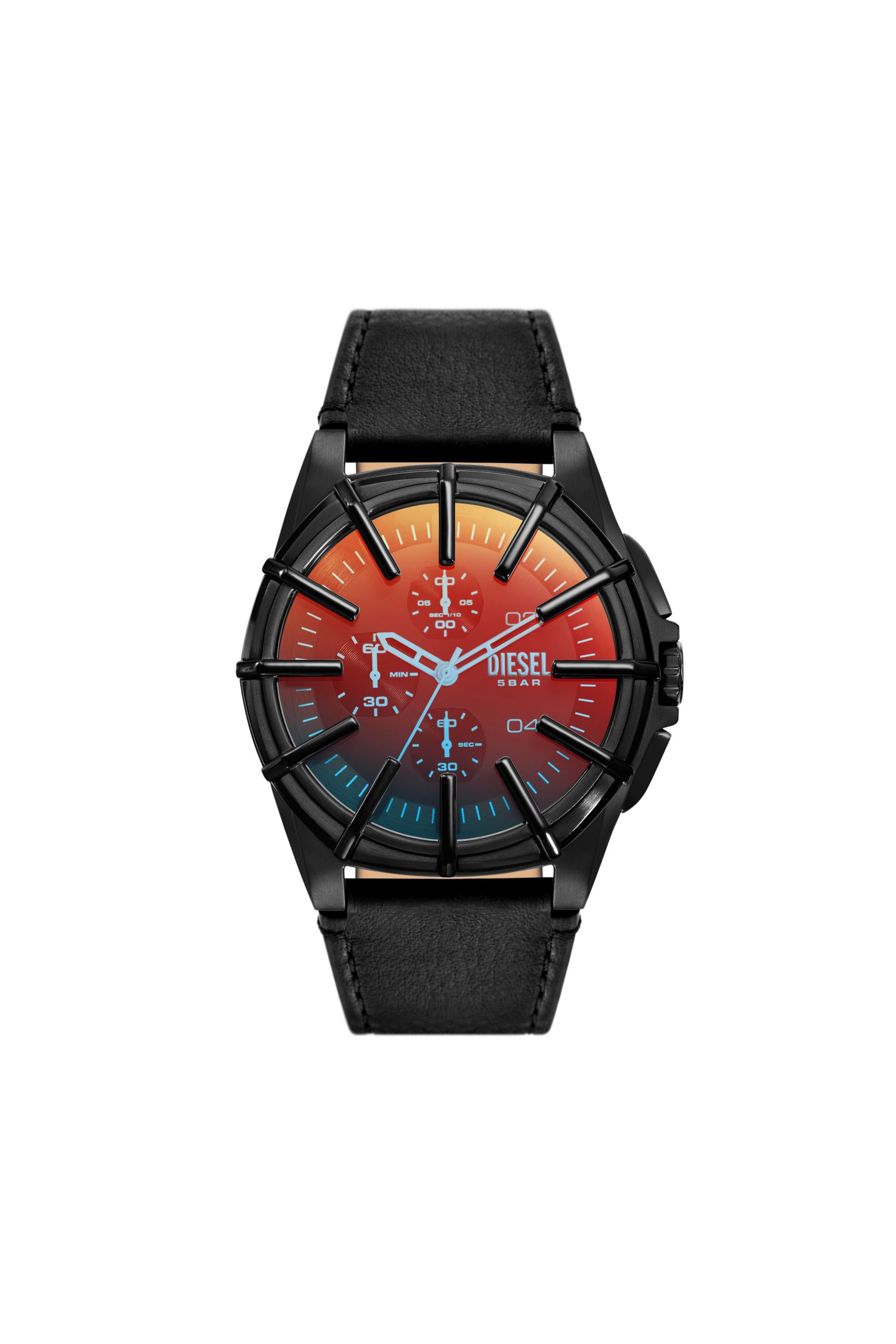 Diesel - DZ4658, Reloj Framed de cuero negro Hombre in Negro - 1