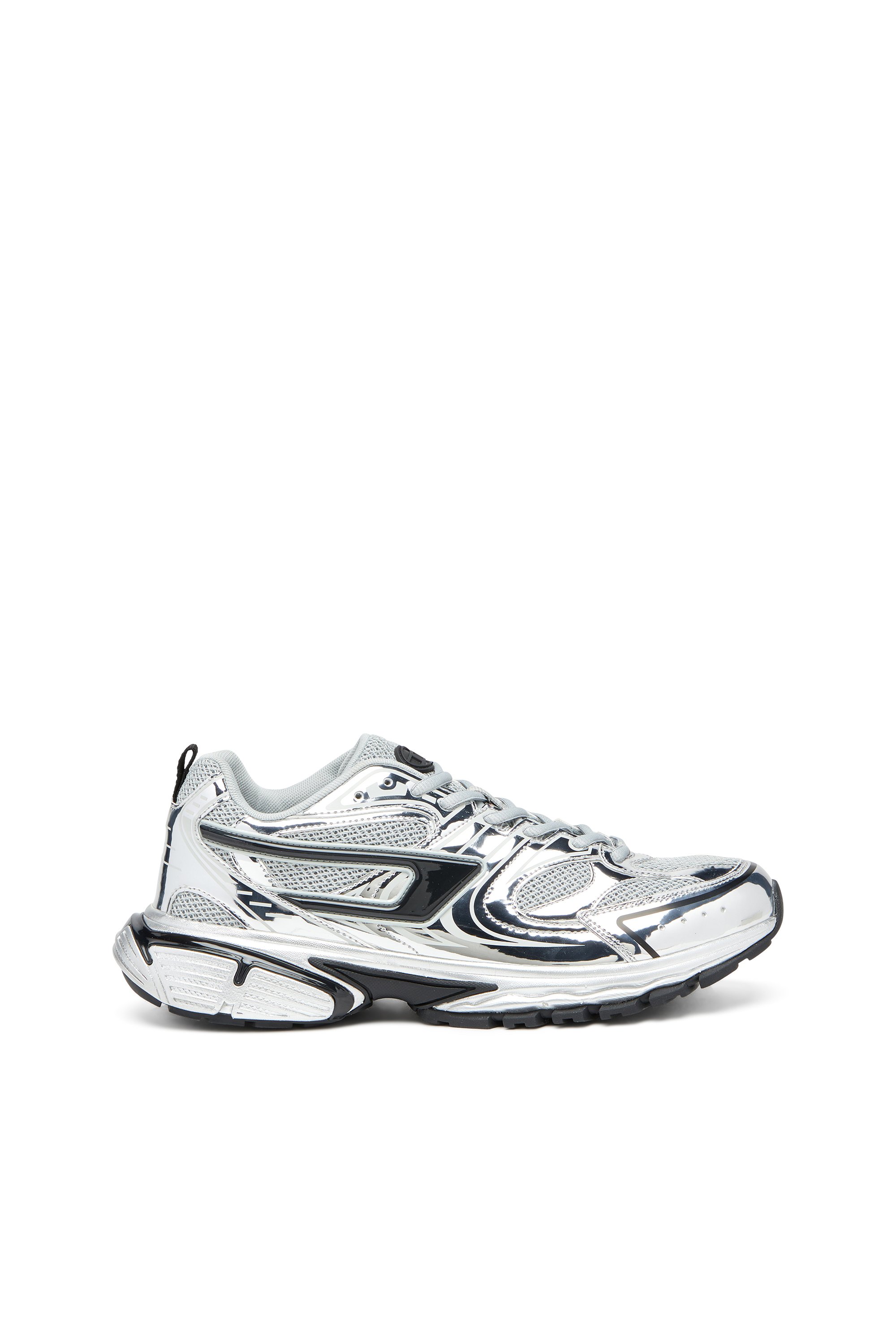 Diesel - S-SERENDIPITY PRO-X1, Man's S-Serendipity-Mesh sneakers with metallic overlays in Grey/Black - 1