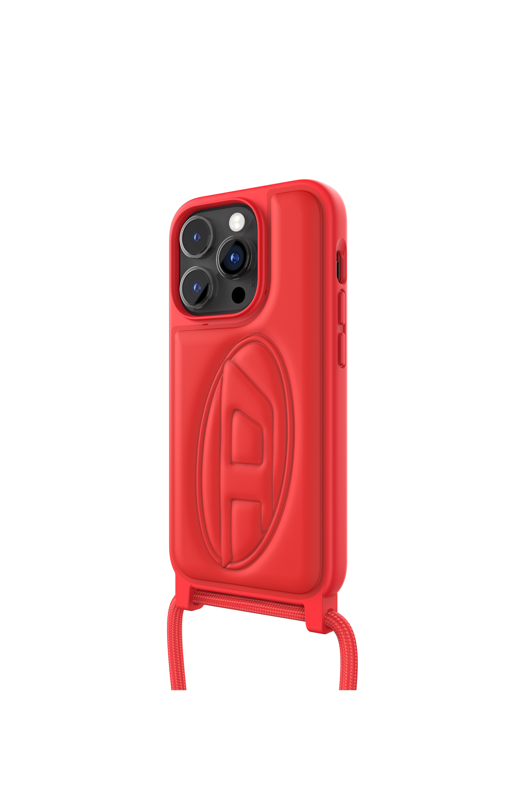 Diesel - 50279 NECKLACE CASE, Funda colgante oval Dpor iPhone 14 Pro Unisex in Rojo - 4