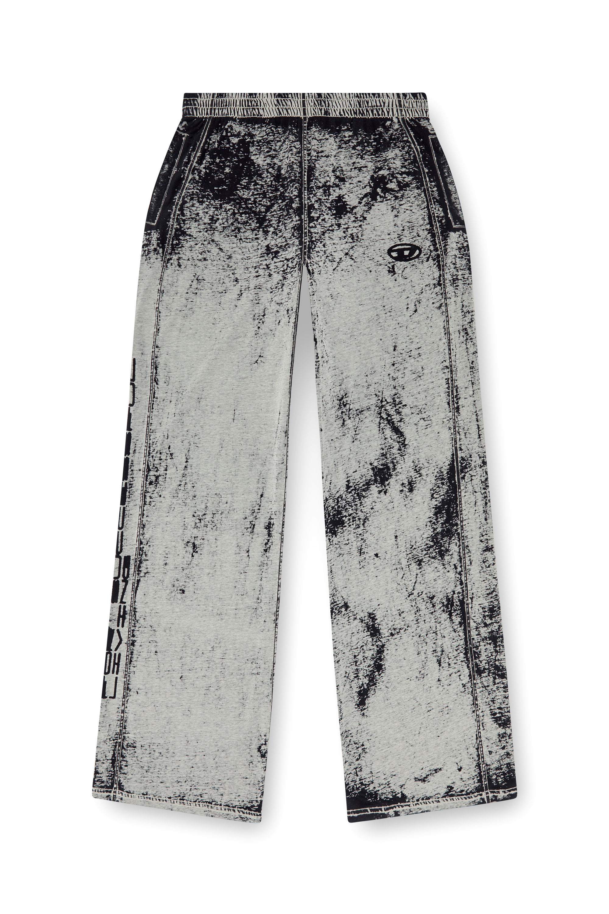 Diesel - P-LEO-DEV, Man's Track pants in burnout plated jersey in Black/Grey - 5