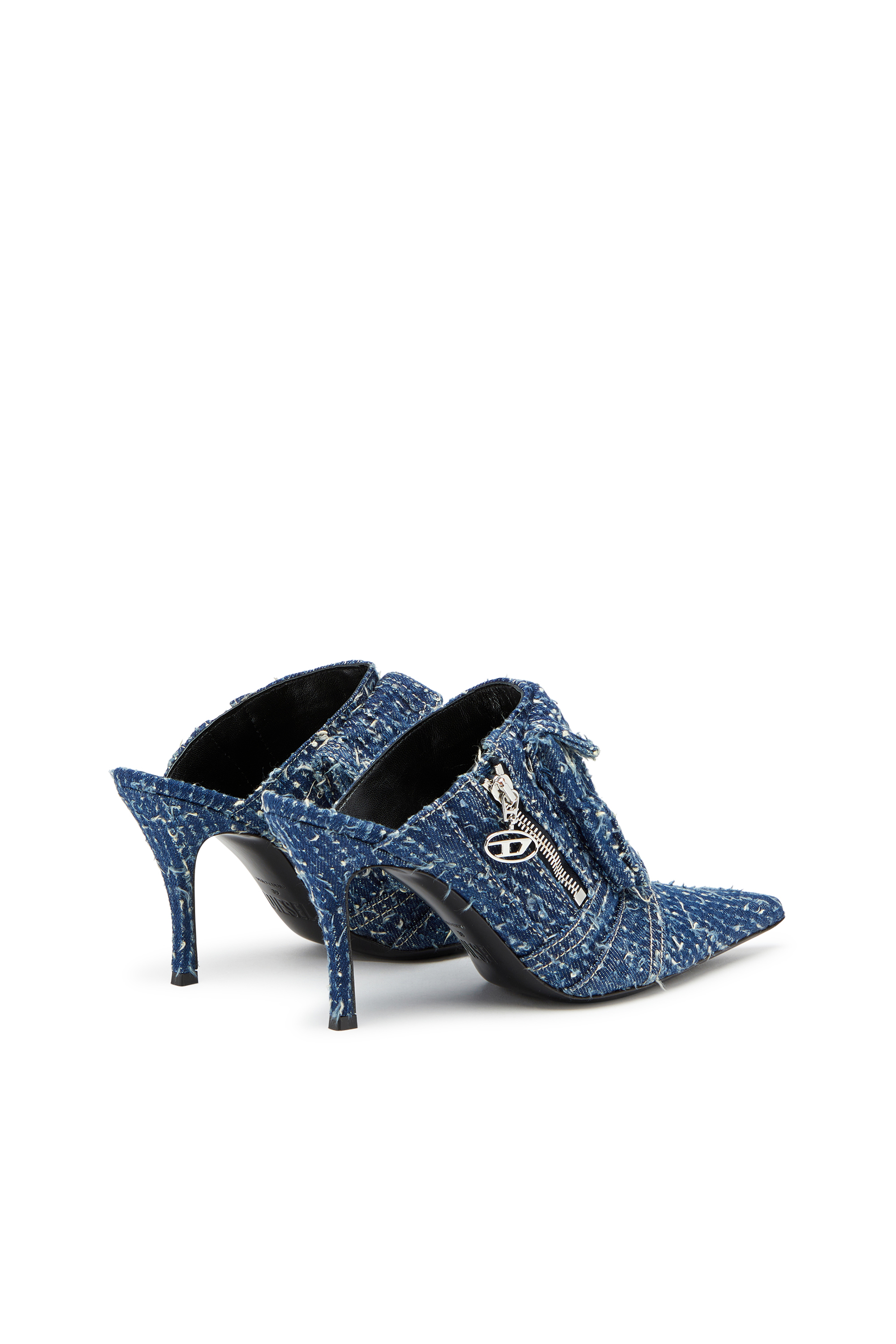 Diesel - D-VENUS POCKET ML, D-Venus-Zapatos sin talón y con tacón de denim bouclé Mujer in Azul marino - 3