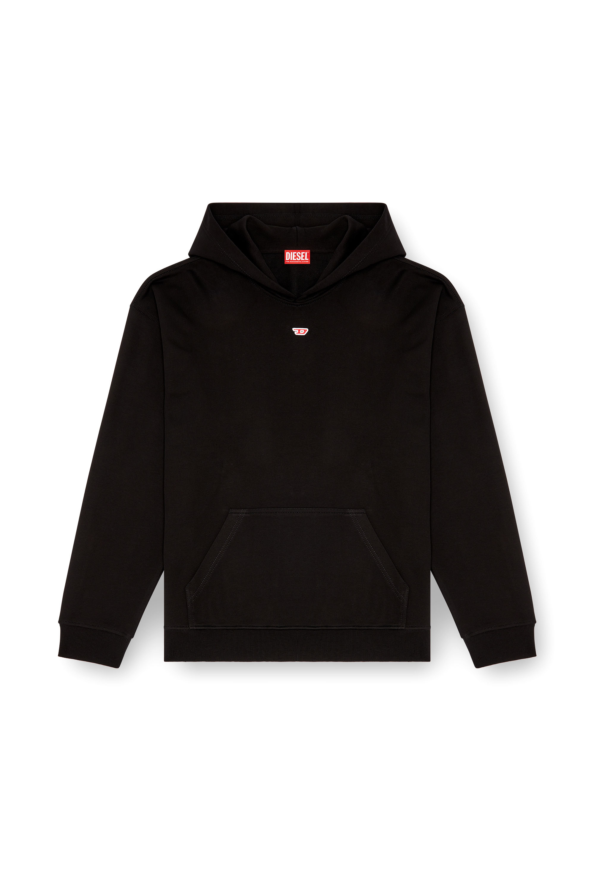 Diesel - S-BOXT-HOOD-D, Man's Hoodie with D logo patch in Black - 4