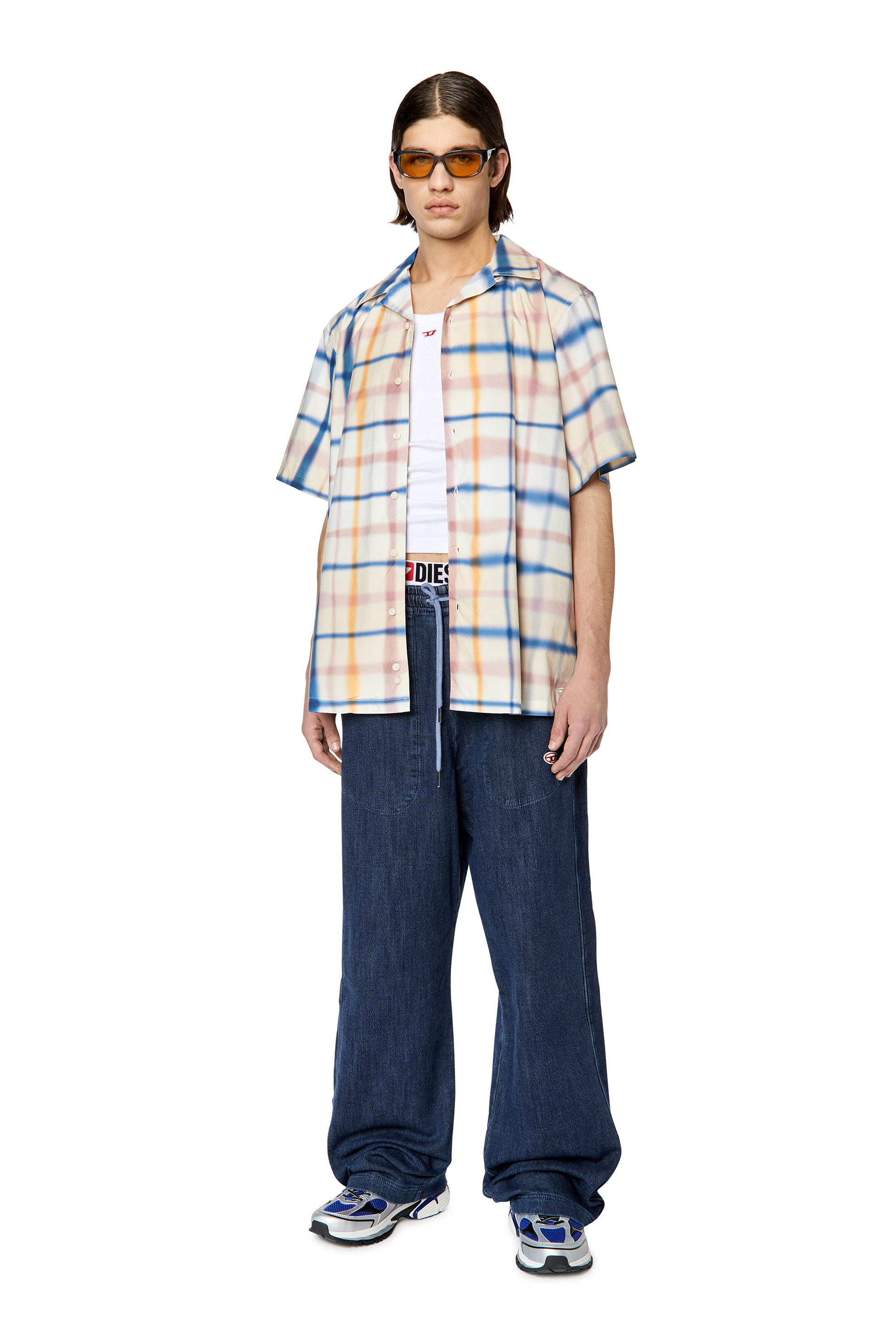 Diesel - S-FRANK-CHECK, Camisa de manga corta a cuadros irregulares Hombre in Multicolor - 2