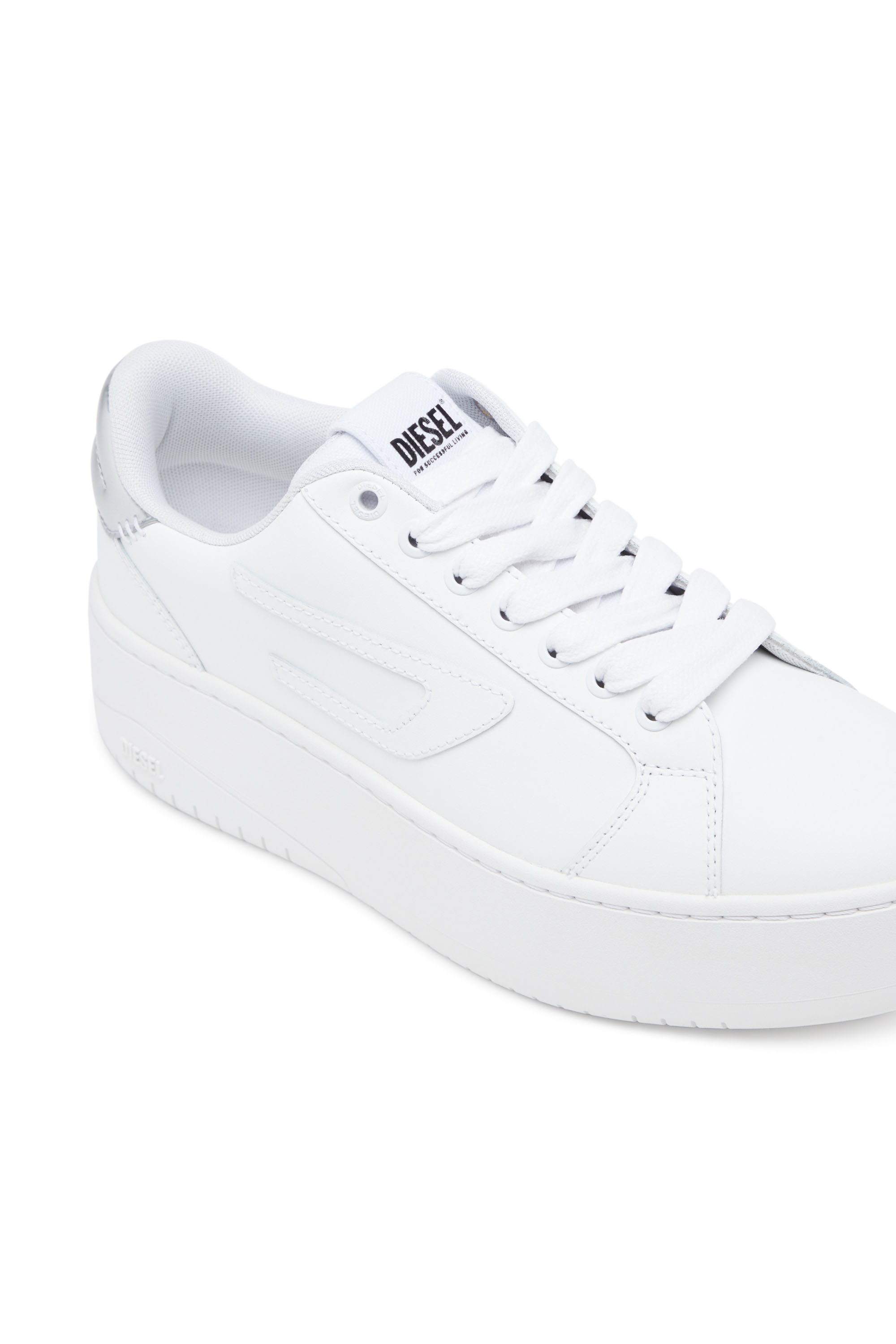 Diesel - S-ATHENE BOLD W, Woman's S-Athene Bold-Low-top sneakers with flatform sole in White/Silver - 6