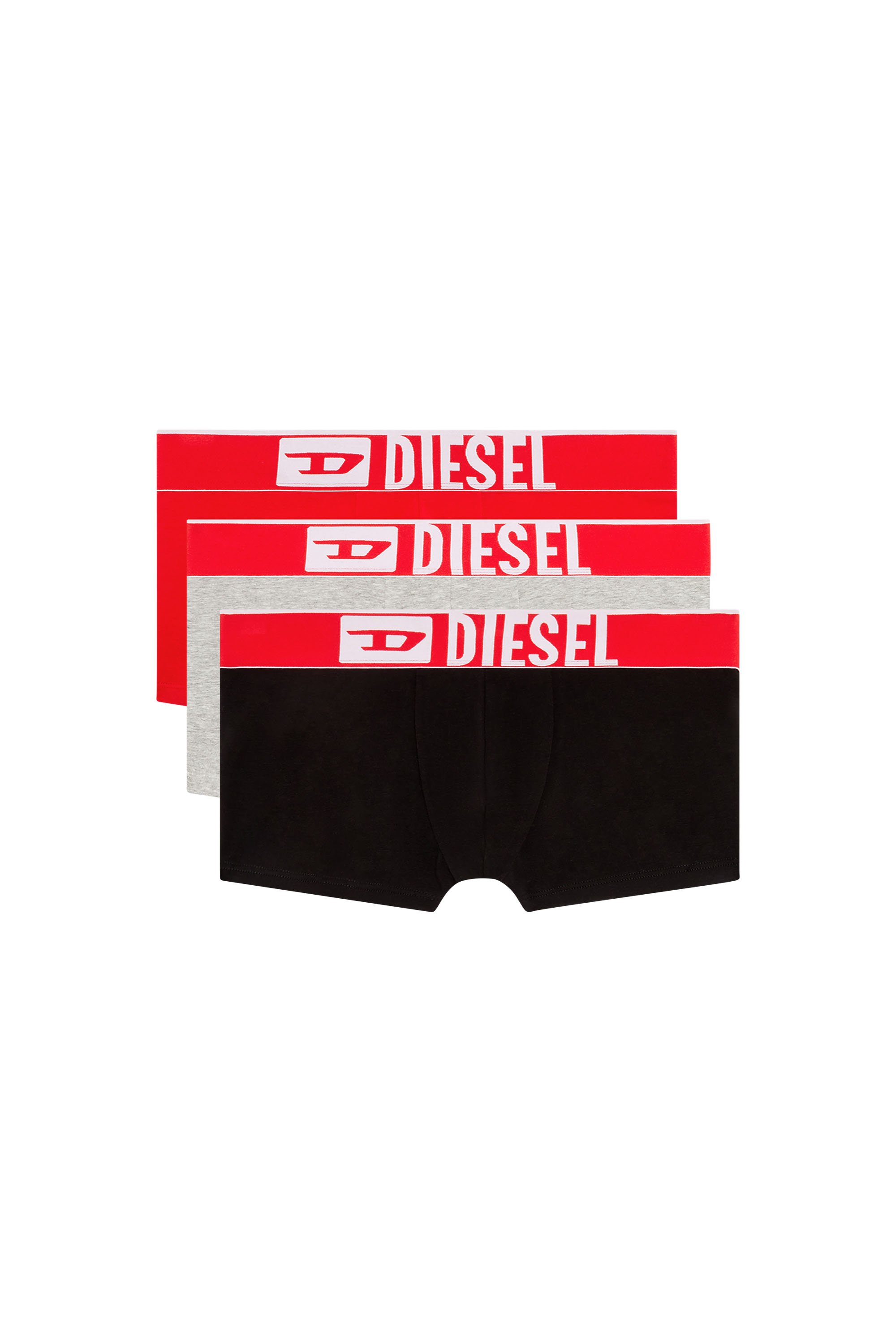 Diesel - UMBX-DAMIENTHREEPACK-5.5EL, Man's Three-pack boxer briefs in stretch cotton in Black/Red - 1