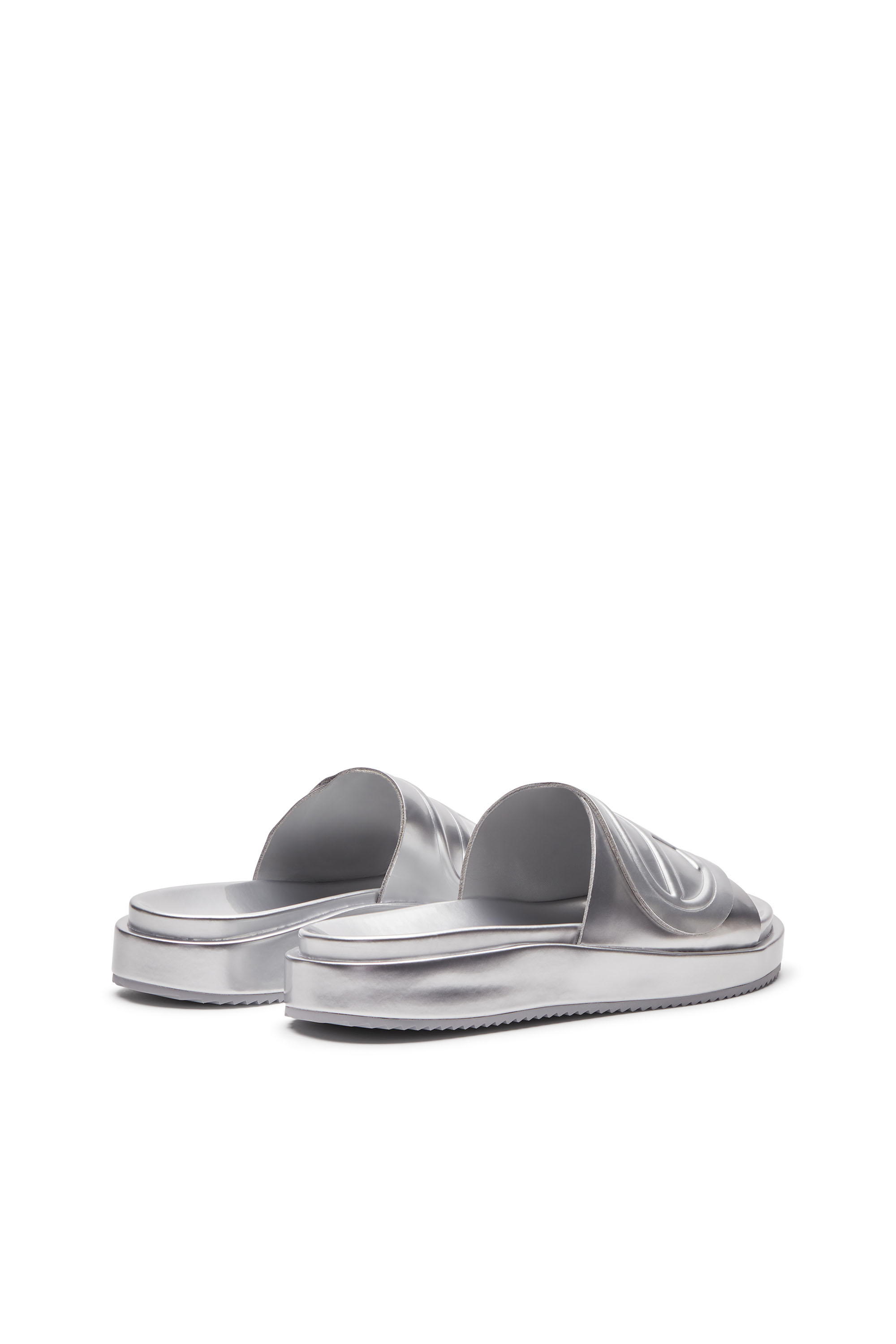 Diesel - SA-SLIDE D OVAL W, Sa-Slide D-Chanclas metálicas con correa Oval D Mujer in Plateado - 3