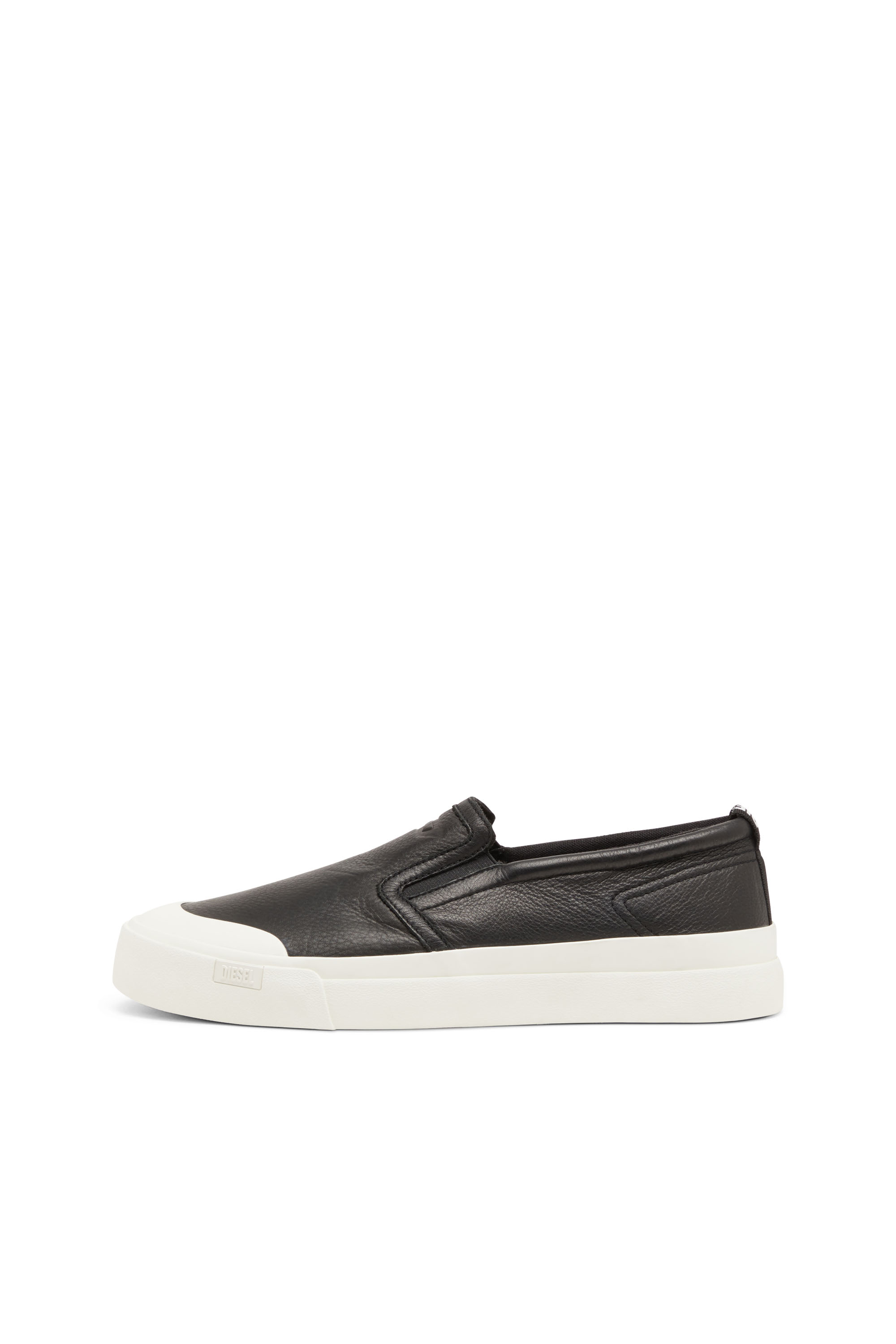 Diesel - S-ATHOS SLIP ON, S-Athos-Deportivas sin cordones de cuero liso Hombre in Negro - 8