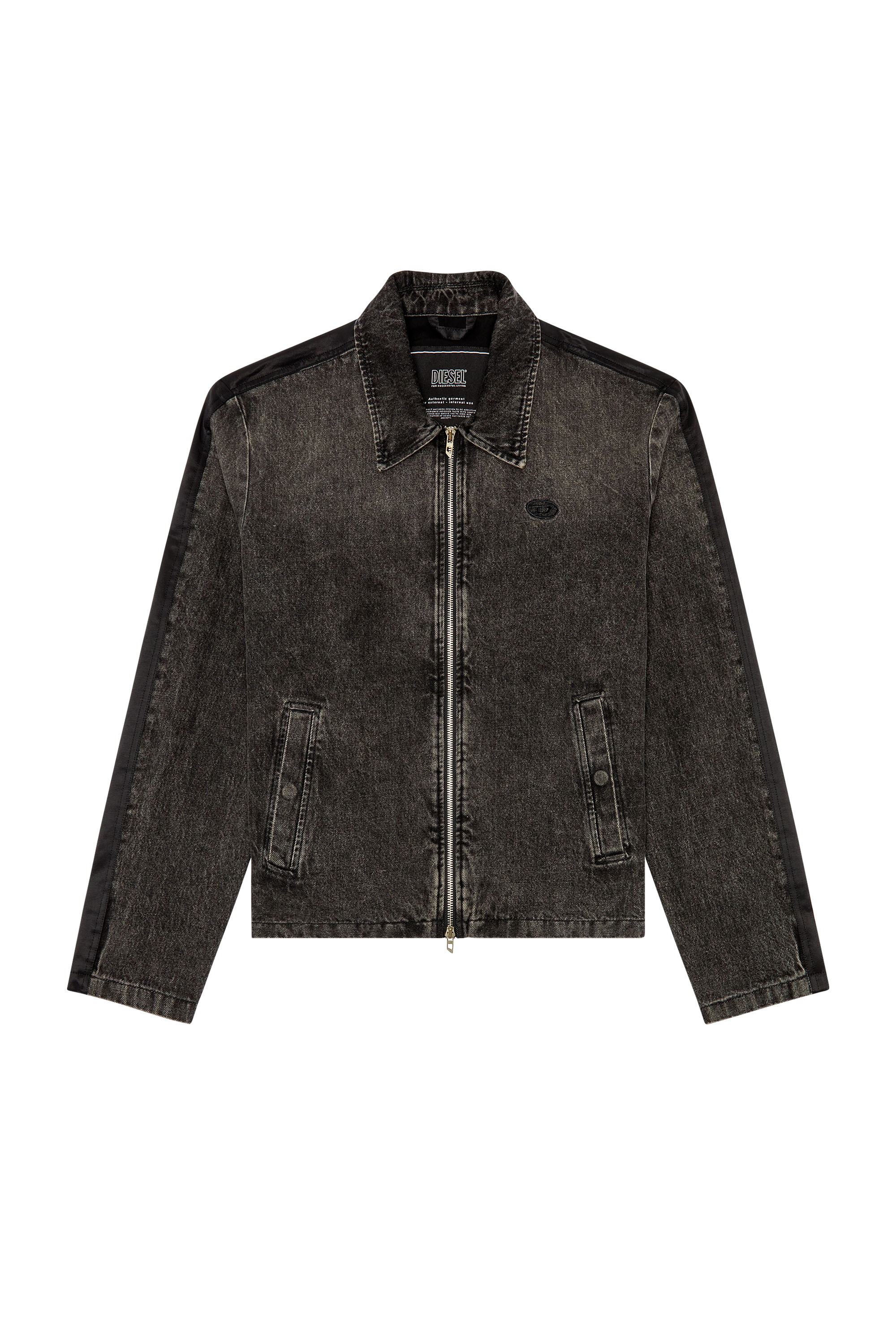 Diesel - J-HARRIS, Man's Hybrid jacket in denim and twill in Black - 5