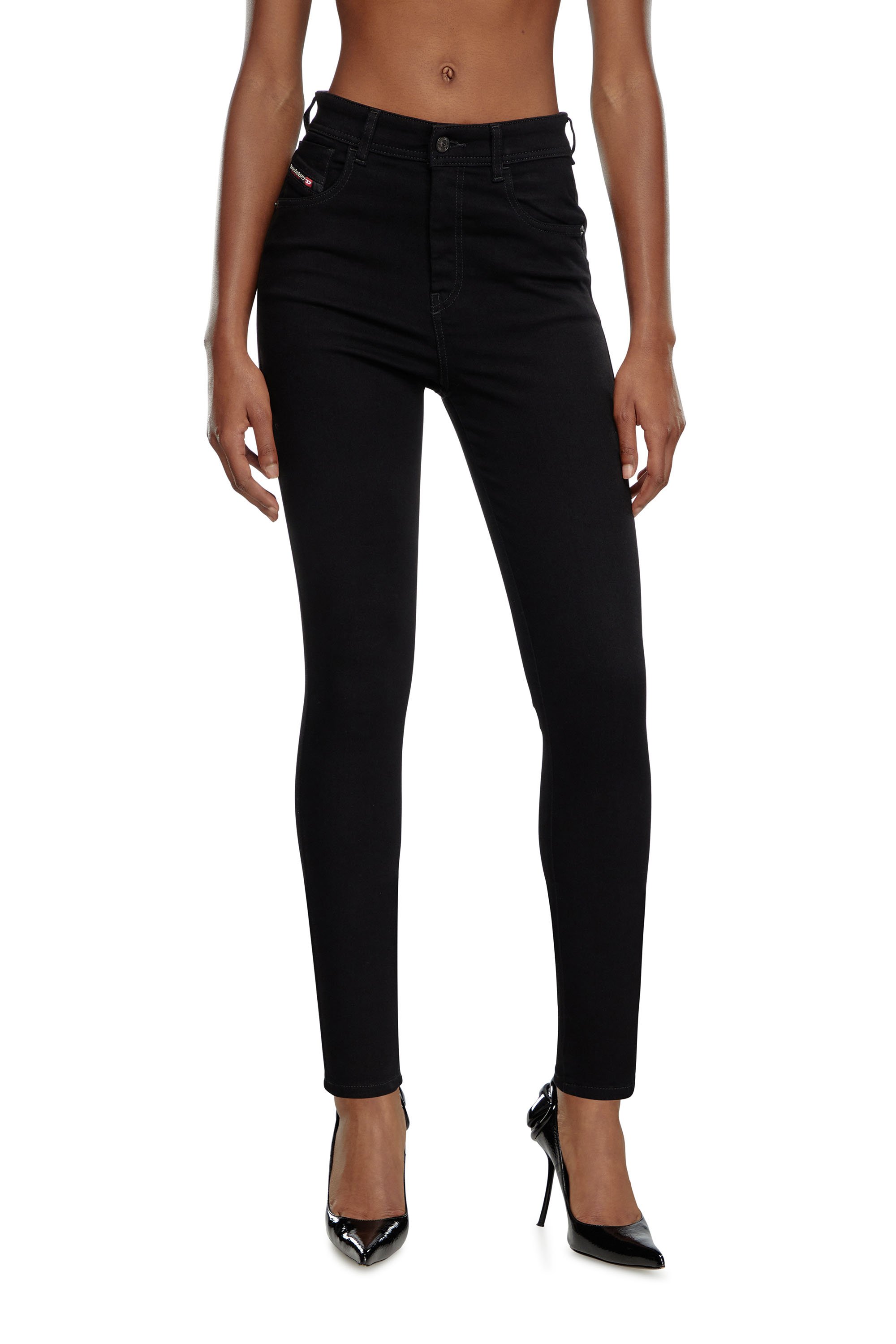 Diesel - Skinny Jeans 1984 Slandy-High 069EF Mujer, Negro/Gris oscuro - 1