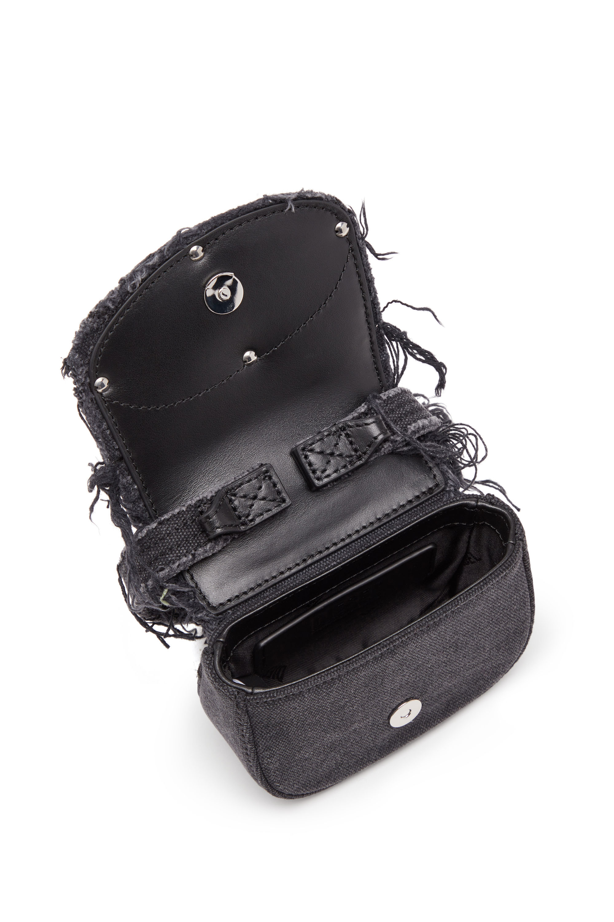 Diesel - 1DR XS, Woman's 1DR XS-Iconic mini bag in canvas and leather in Black - 4