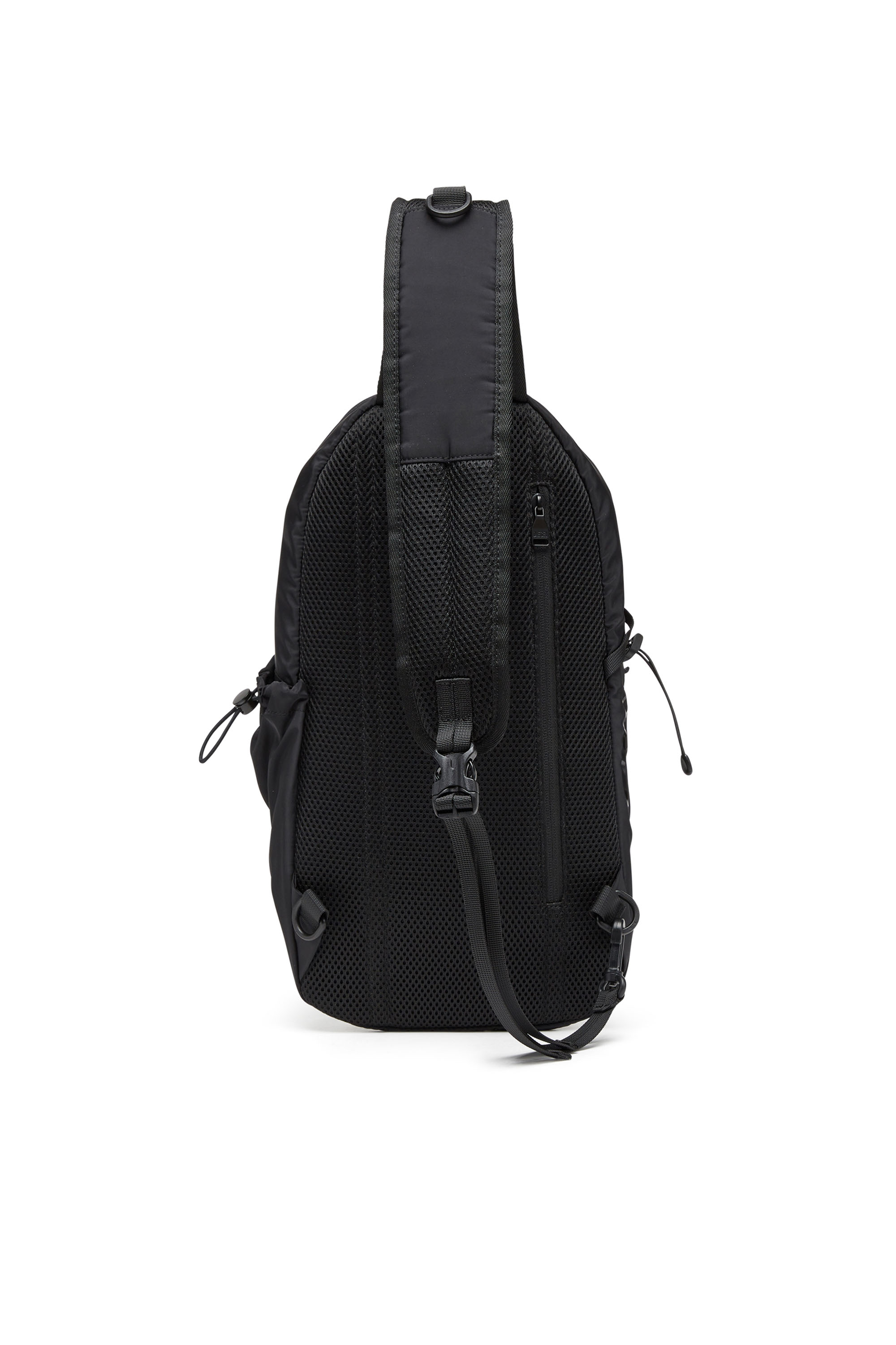 Diesel - DRAPE SLING BAG, Man's Drape-Nylon sling backpack with tonal logo in Black - 2