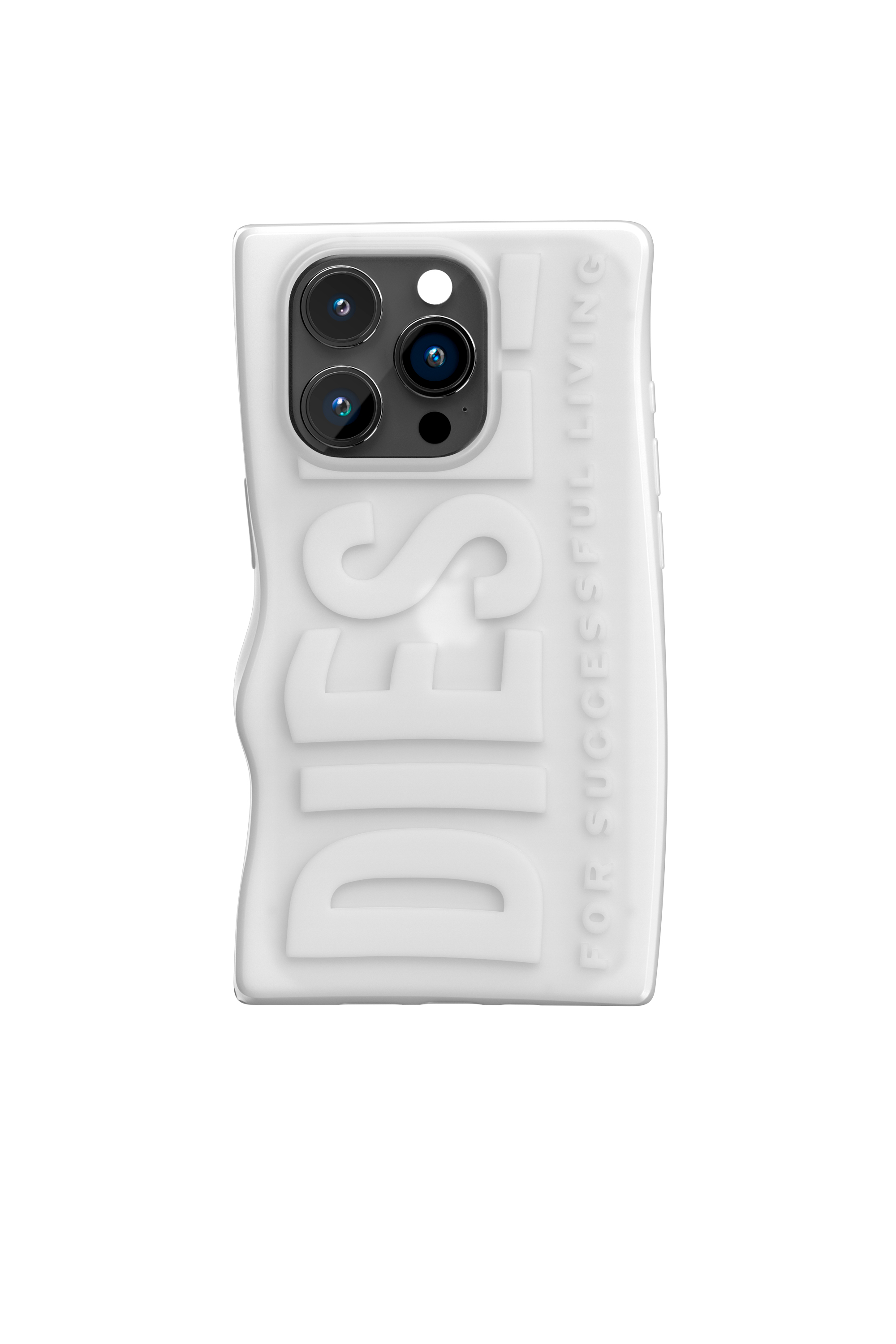 Diesel - 54124 MOULDED CASE, Unisex's D By case iP15 Pro in White - 2