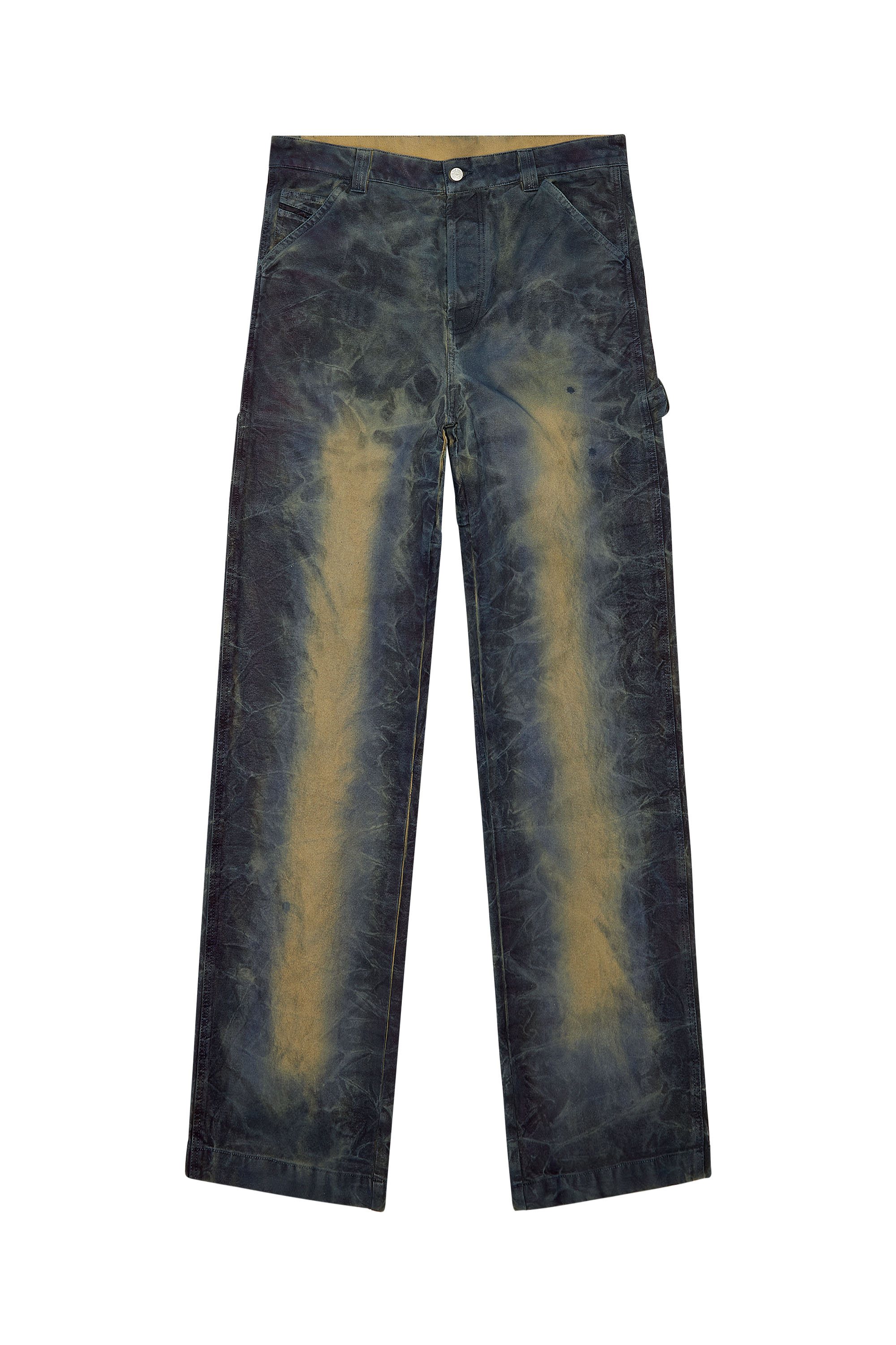 Diesel - P-LIVERY, Man's Utility pants in treated canvas in Dark Blue - 5