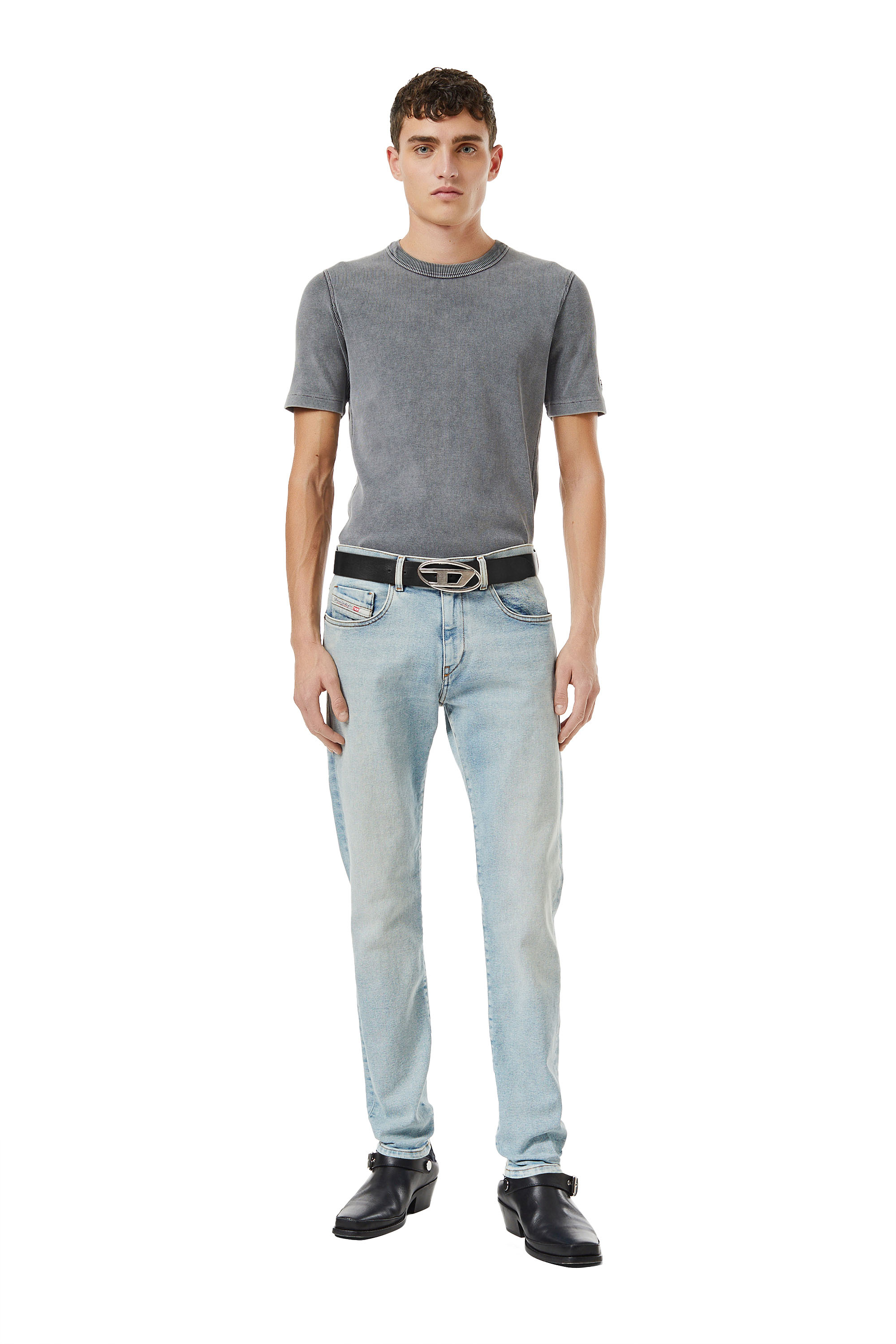 Diesel - Slim Jeans 2019 D-Strukt 09C08, Man's Slim Jeans - 2019 D-Strukt in Light Blue - 3