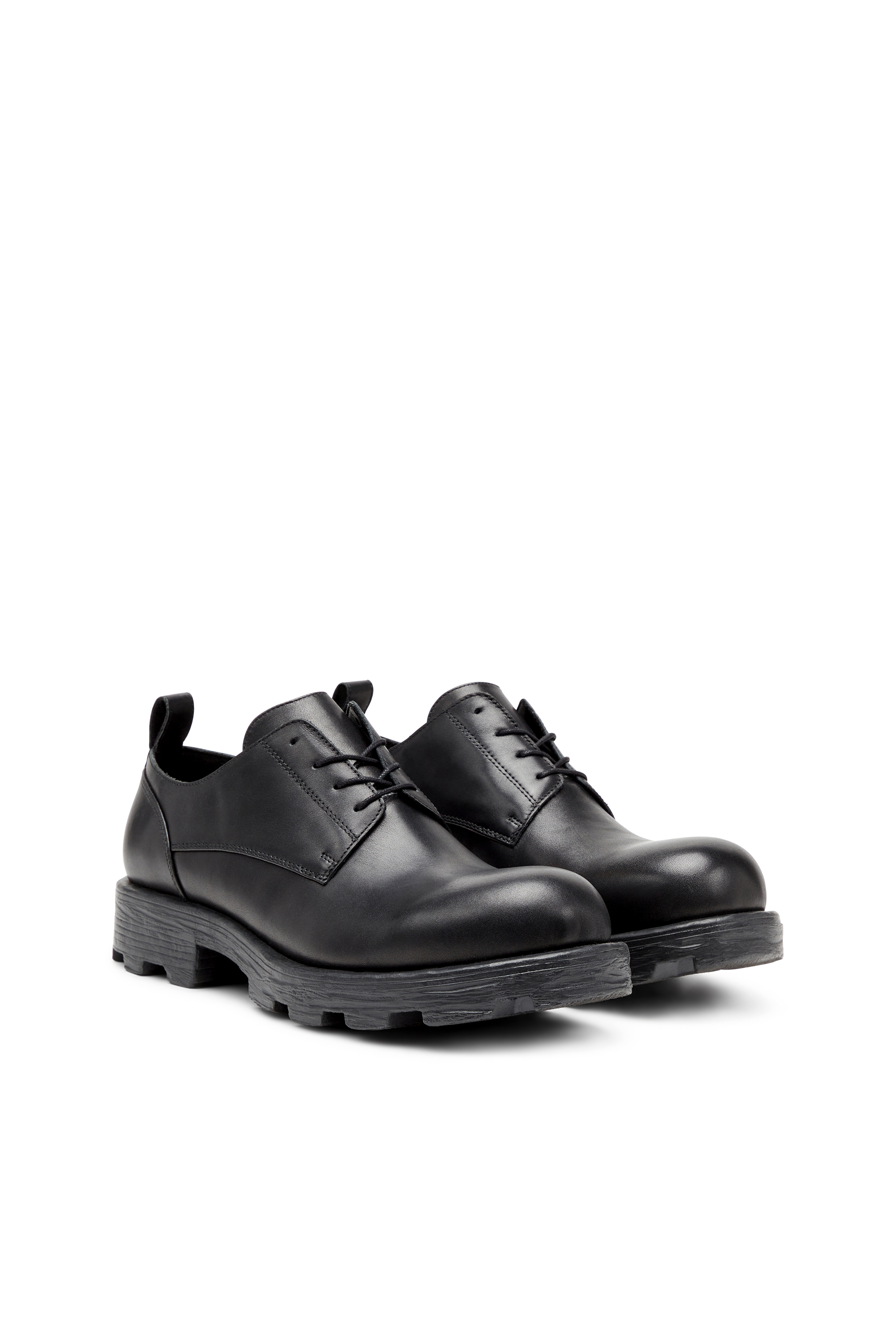 Diesel - D-HAMMER SH, D-Hammer-Zapatos derby de cuero texturizado Hombre in Negro - 2