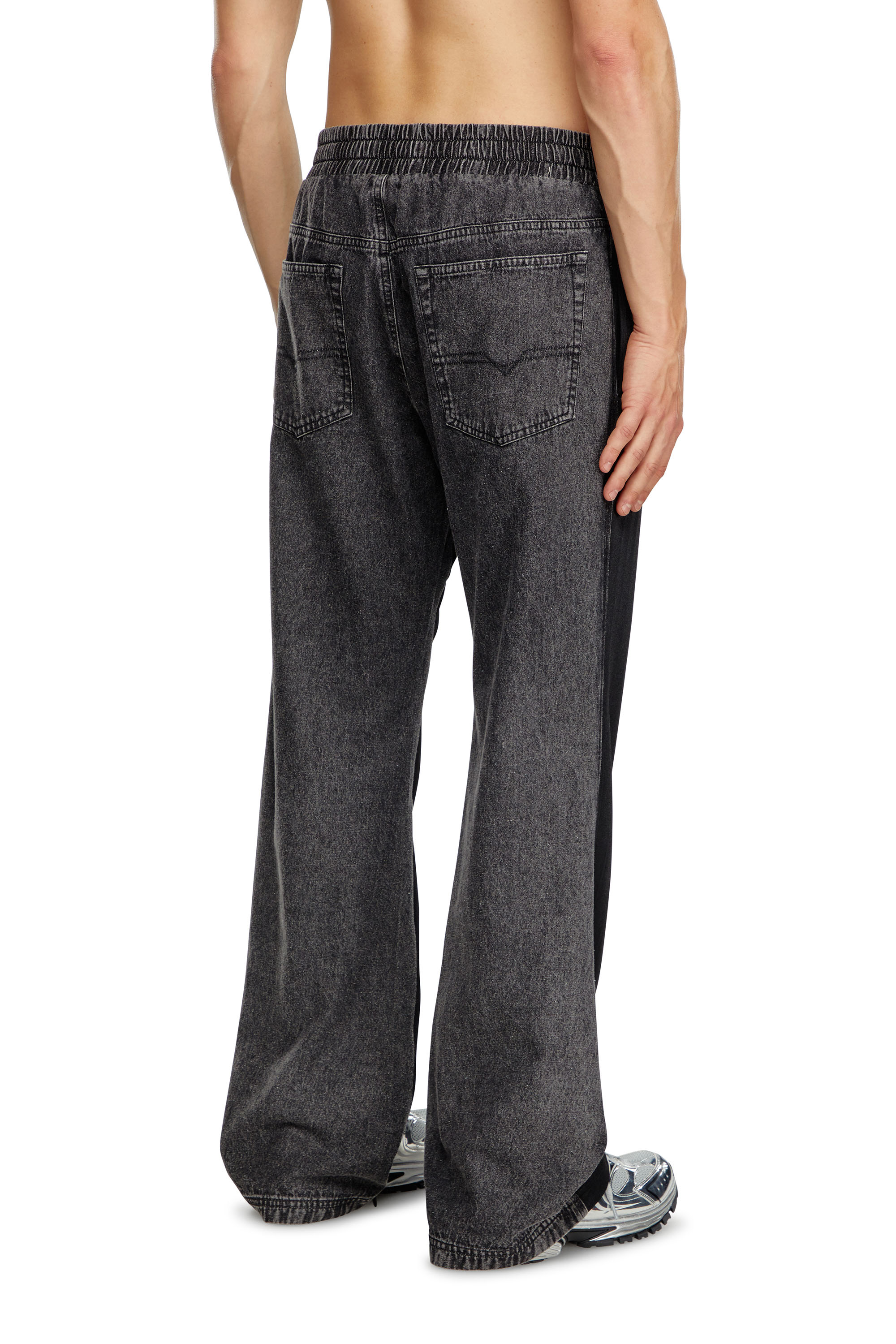 Diesel - P-ZAMP-VET, Man's Track pants in triacetate and denim in Black - 3