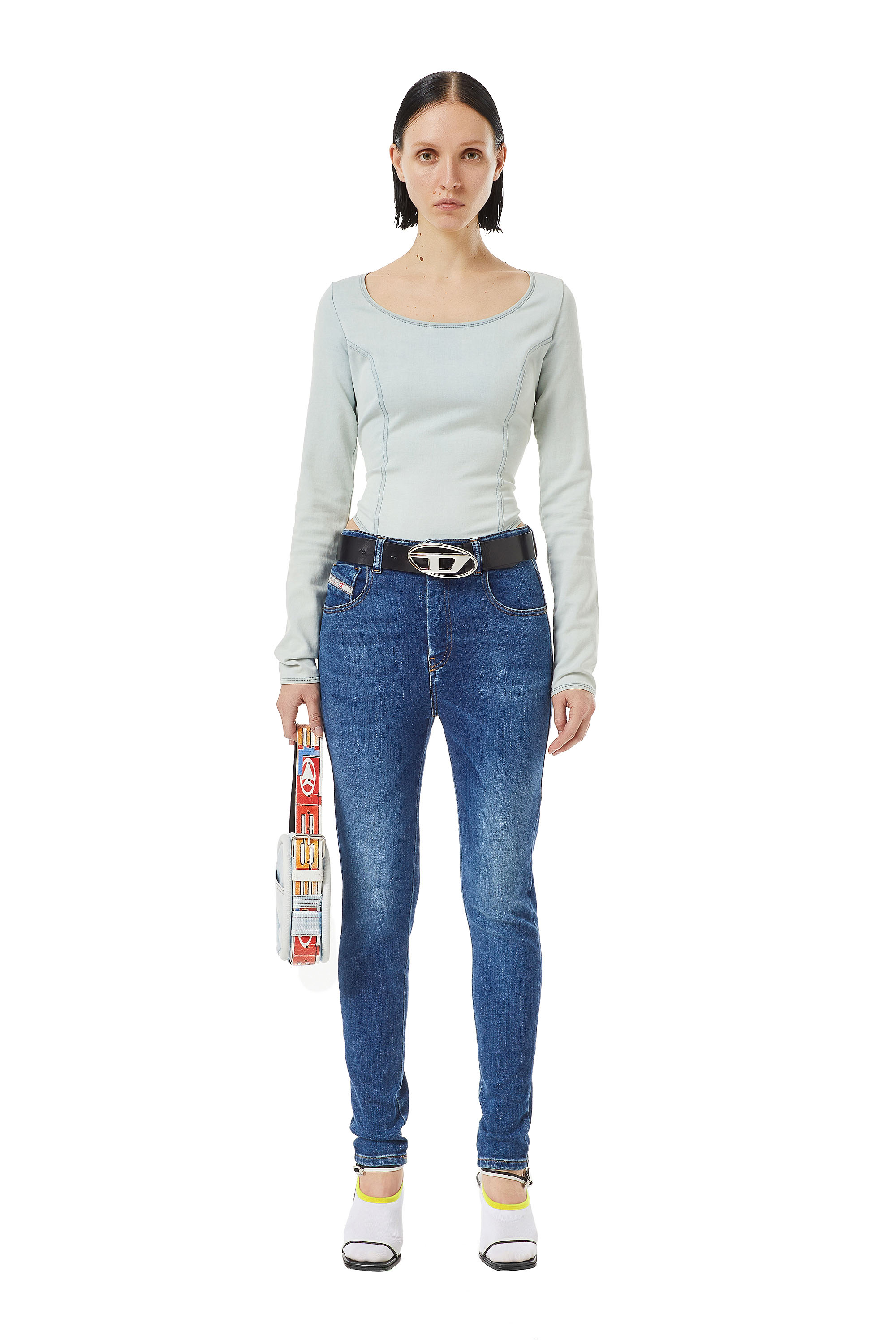 Diesel - Super skinny Jeans 1984 Slandy-High 09C21, Woman's Super Skinny Jeans - 1984 Slandy-High in Medium blue - 3