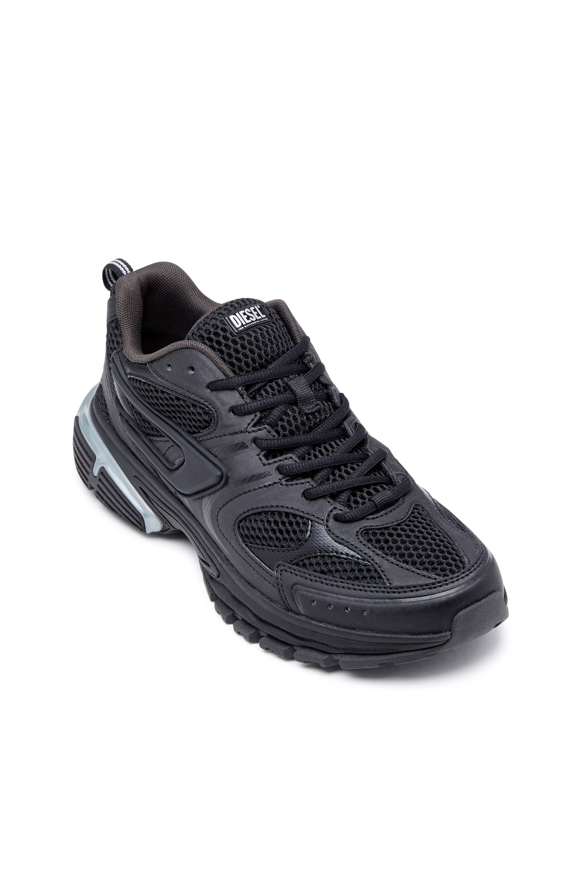 Diesel - S-SERENDIPITY PRO-X1, S-Serendipity Pro-X1 - Deportivas de malla con superposiciones en relieve Hombre in Negro - 7