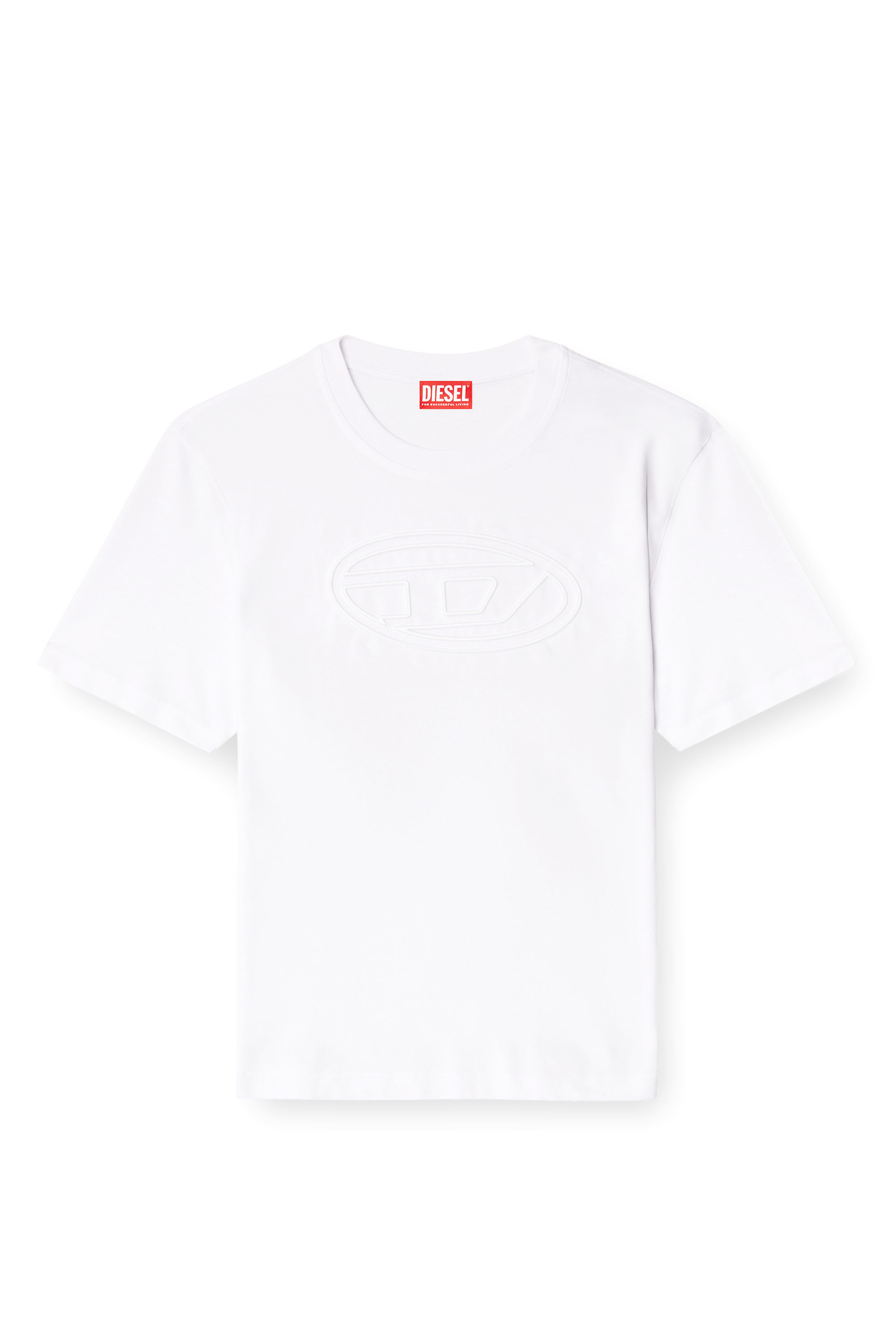 Diesel - T-ADJUST-BIGOVAL, Man's T-shirt with embossed Oval D in White - 4